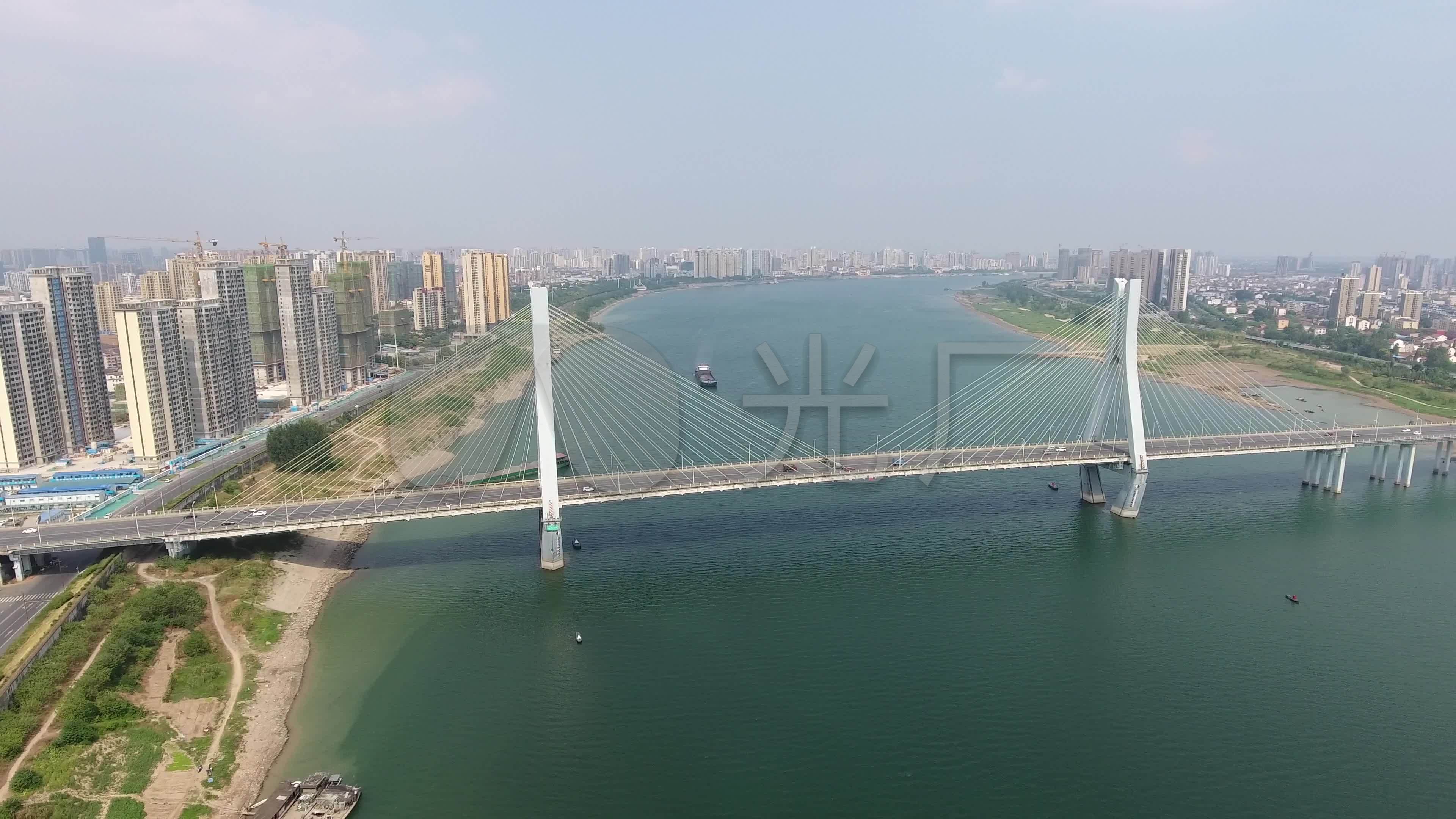 航拍常德三桥桃花源大桥沅江三桥城区4k_3840x2160