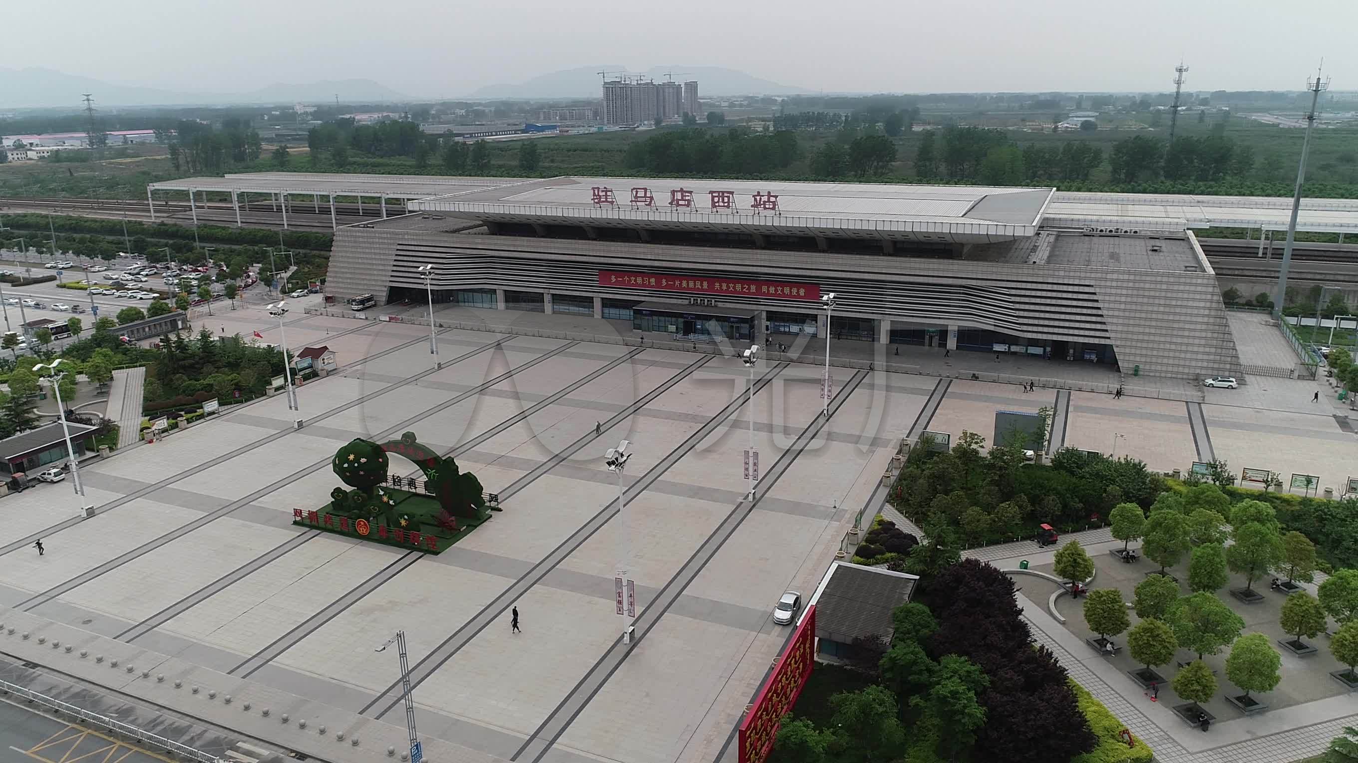 驻马店高铁站航拍