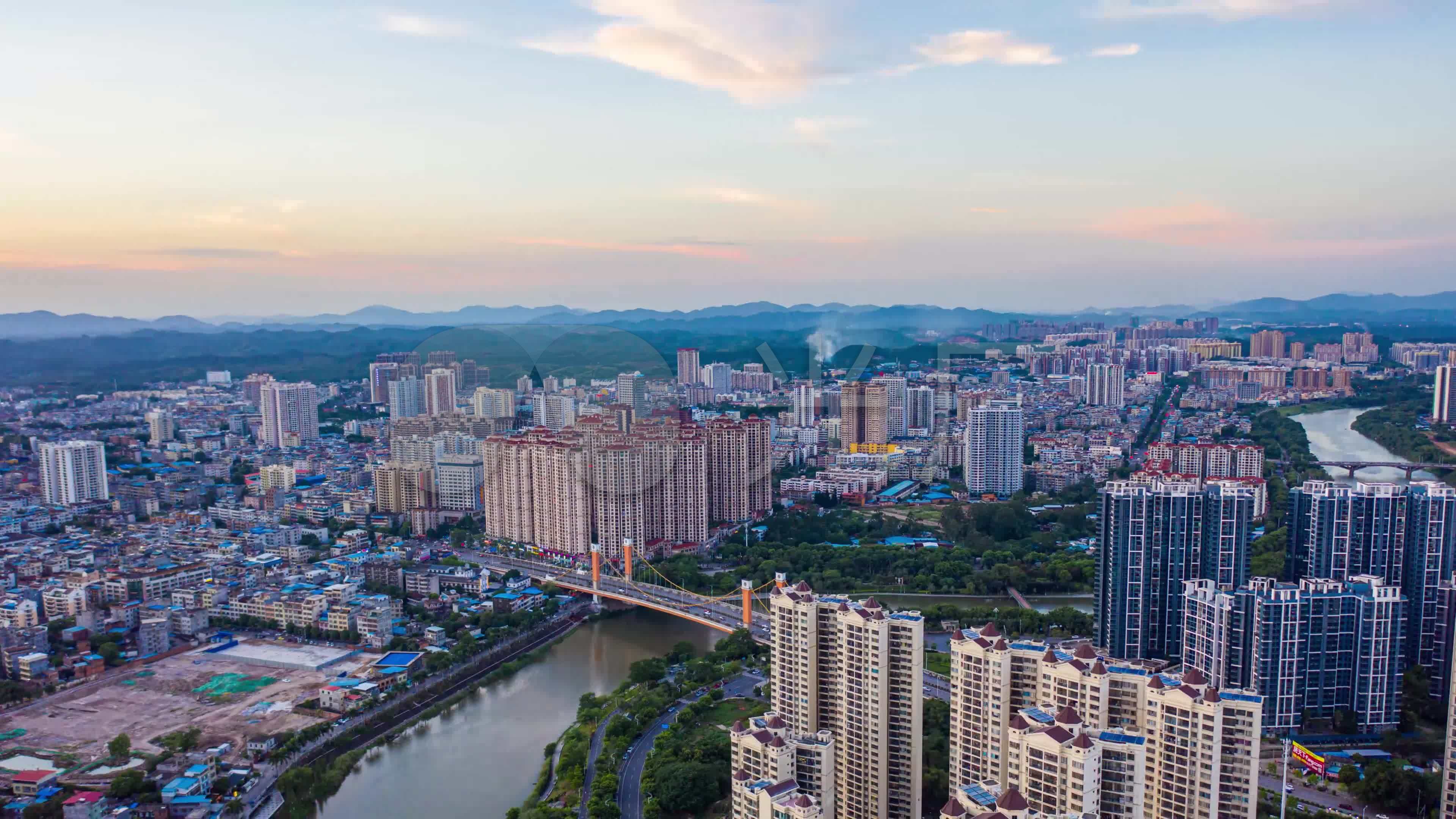 钦州子材大桥航拍延时-环绕_3840x2160_高清视频素材下载(编号
