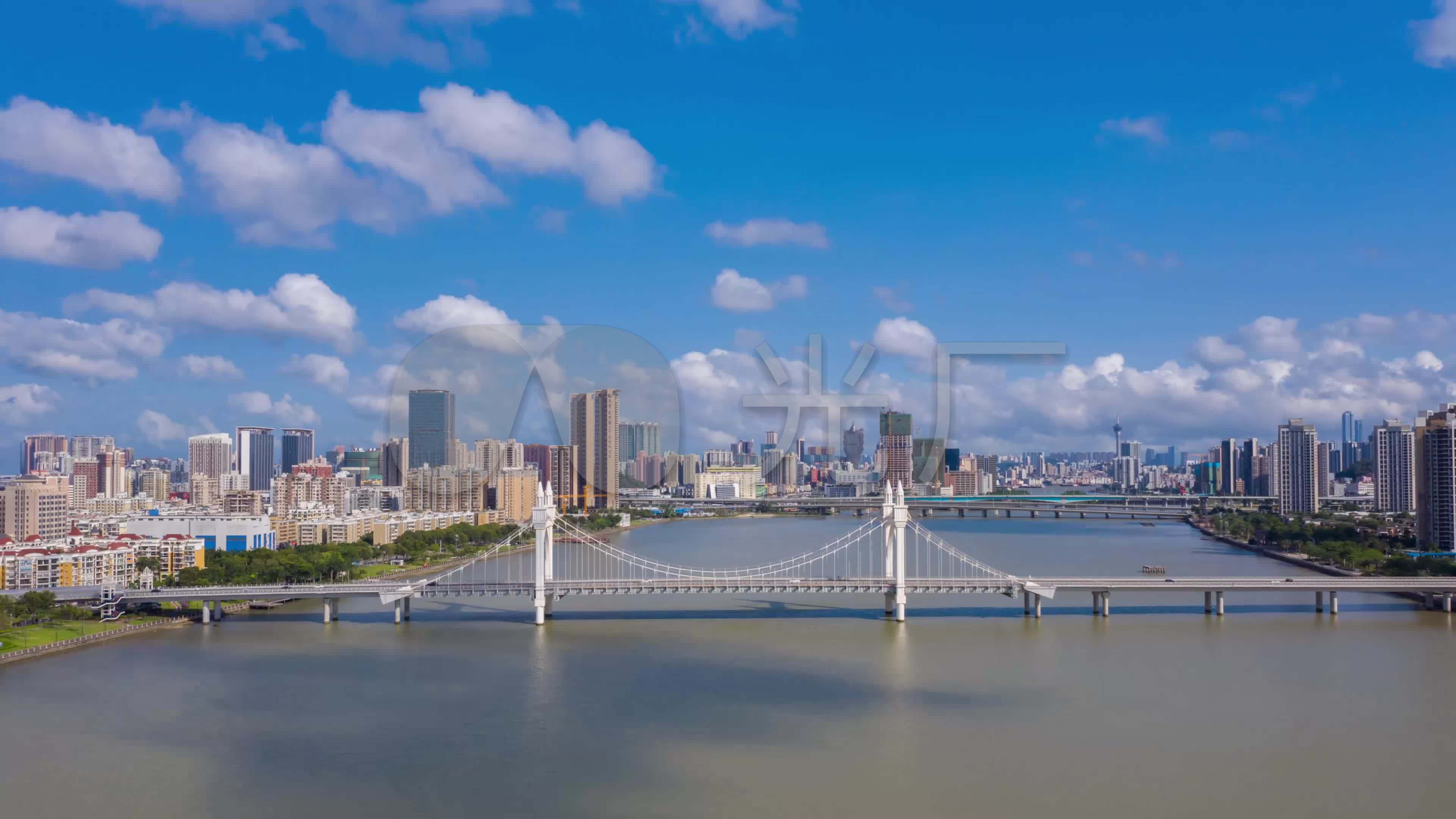 珠海市前山河白石桥延时4k素材