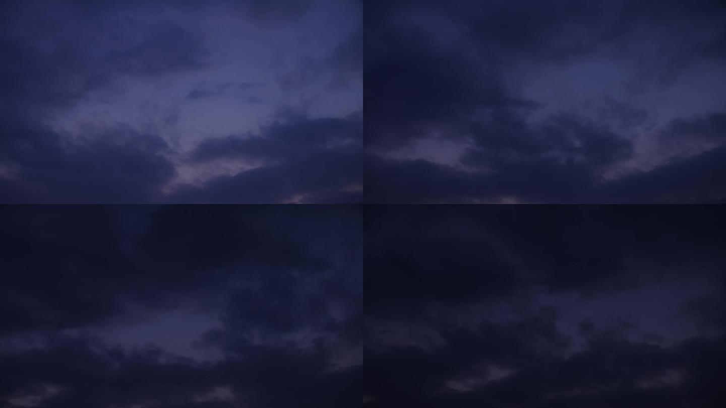 乌云压抑天空延时天黑了