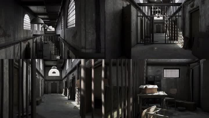 原创制作废弃破旧监狱监牢