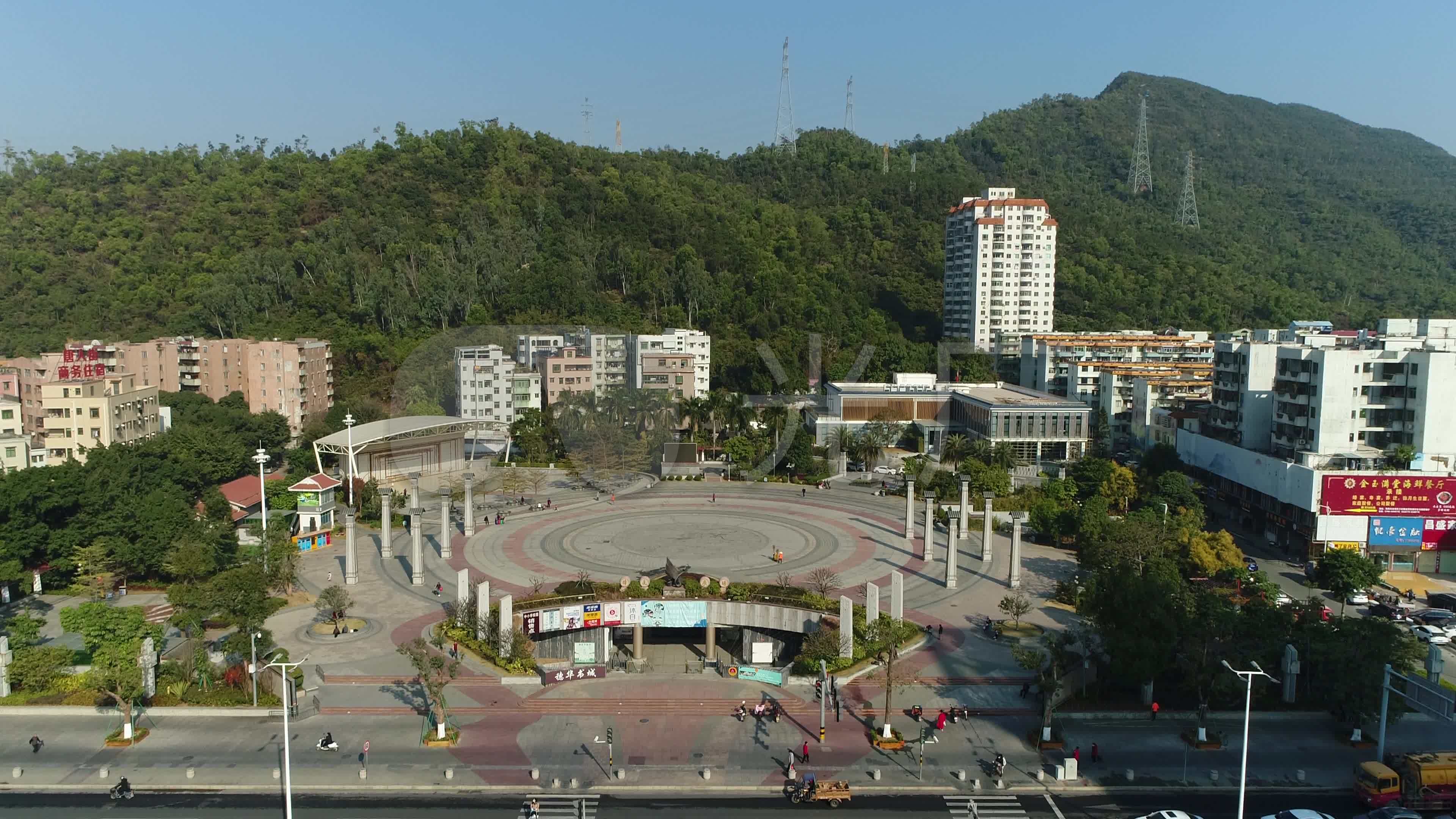 珠海三灶镇伟民广场_3840x2160_高清视频素材下载(:)