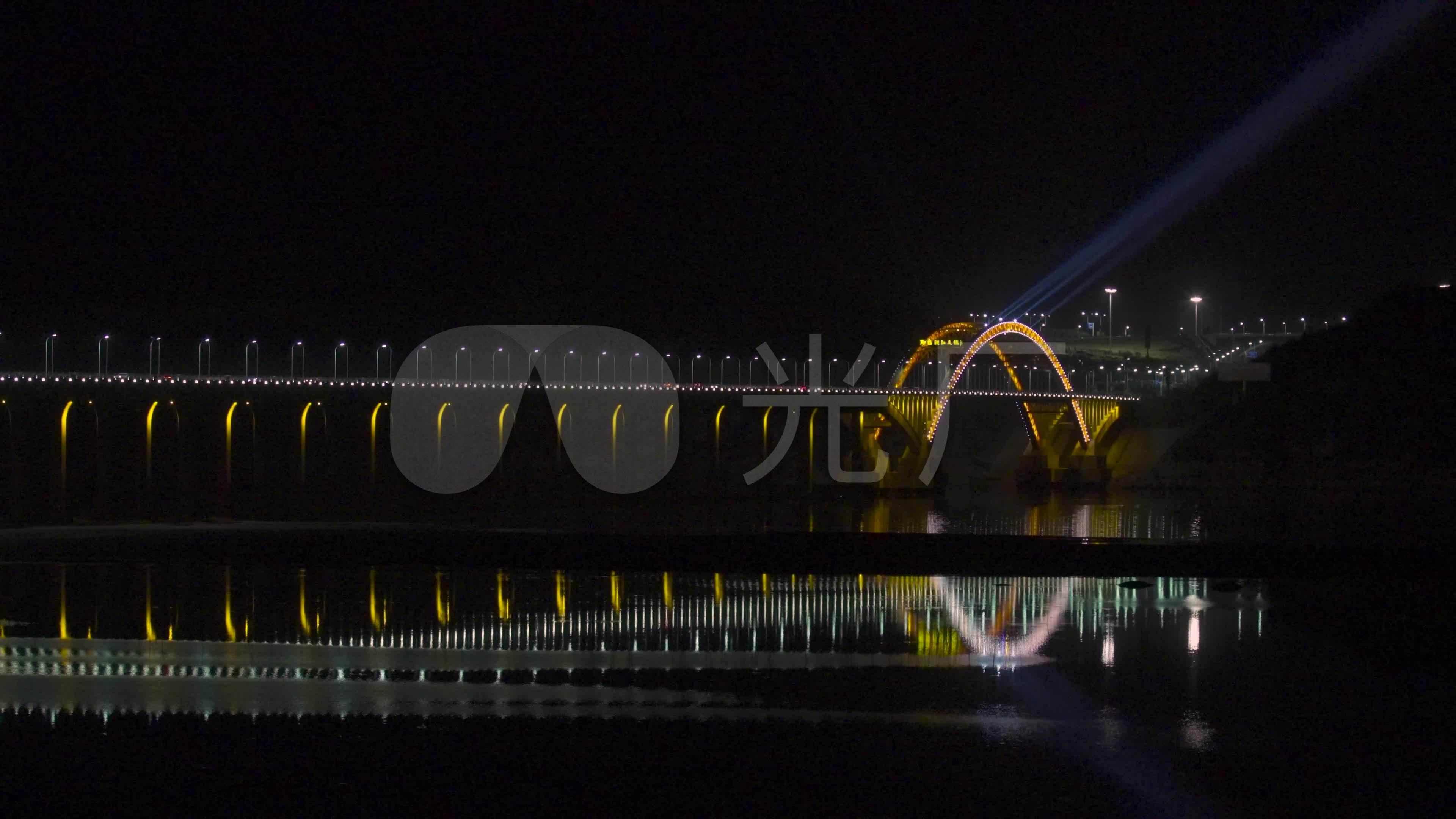 大桥夜景(郧阳汉江大桥)_3840x2160_高清视频素材下载(编号:5434742)