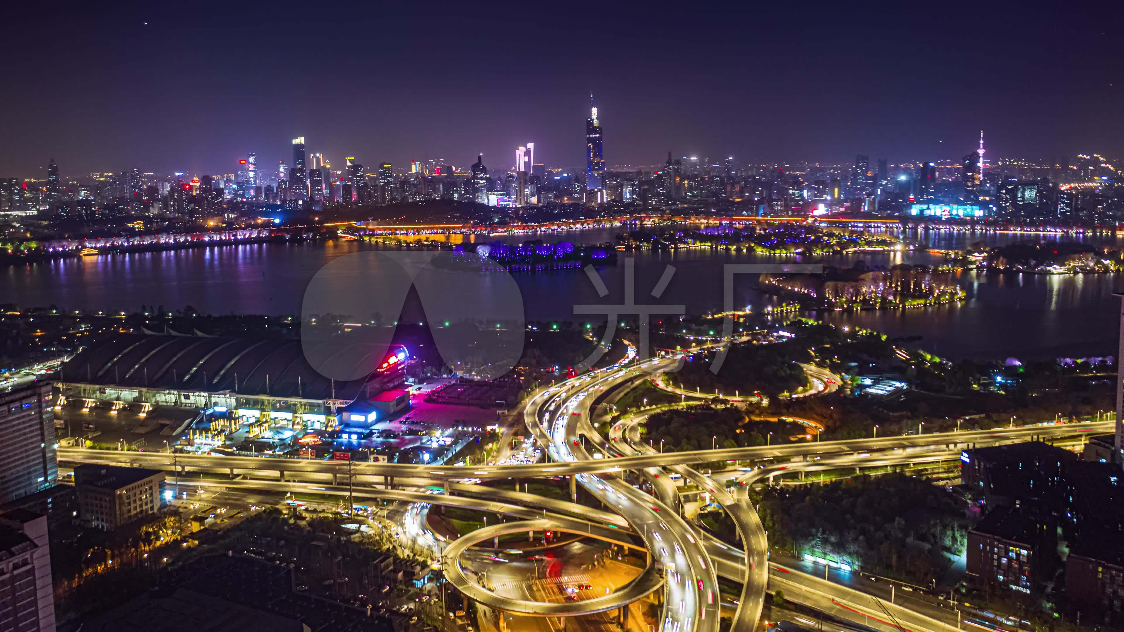 南京新庄立交桥夜景_3840x2160_高清视频素材下载(:)