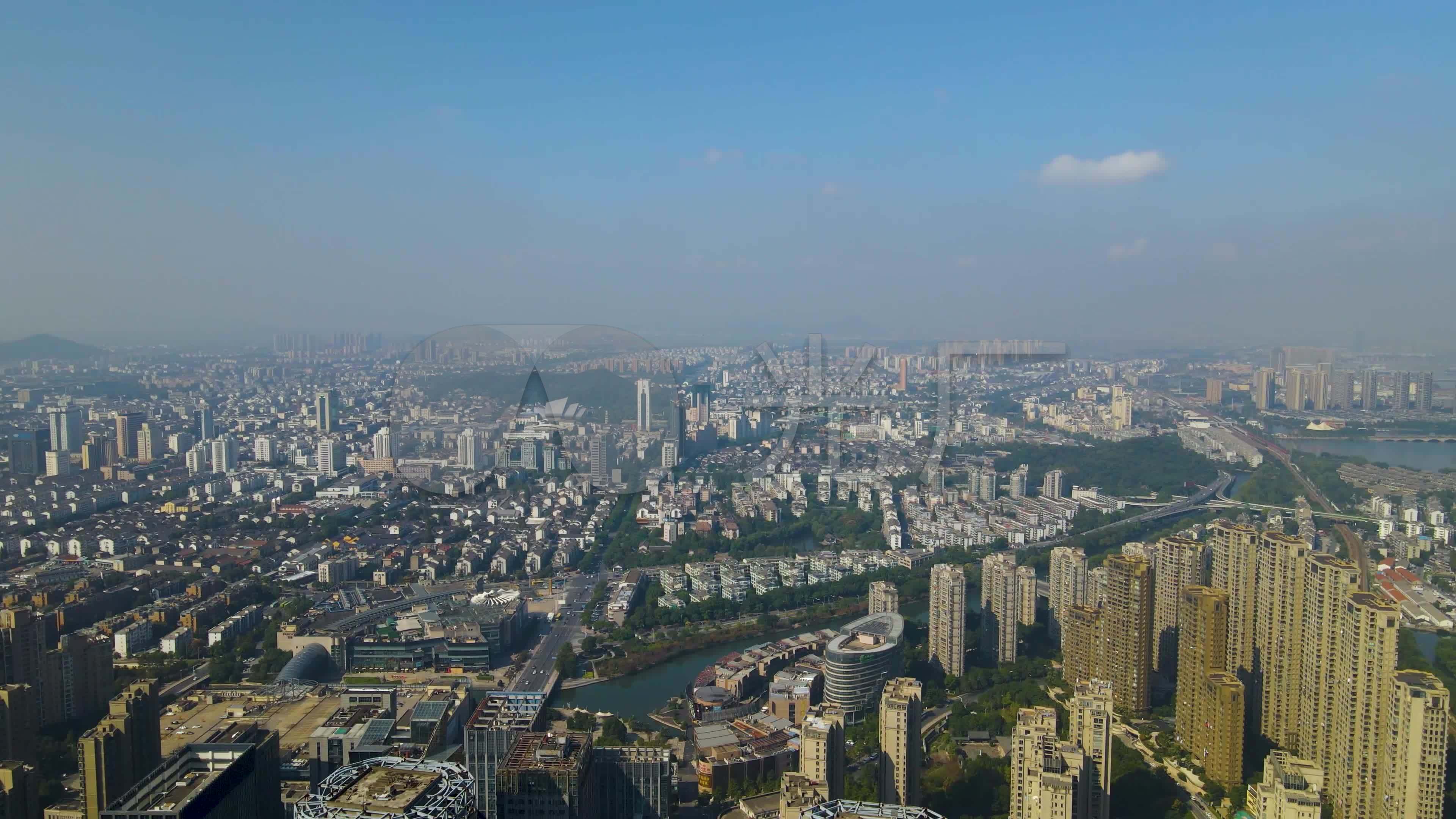 4k浙江省绍兴市越城区迪荡区块cbd航拍_3840x2160_高清视频素材下载
