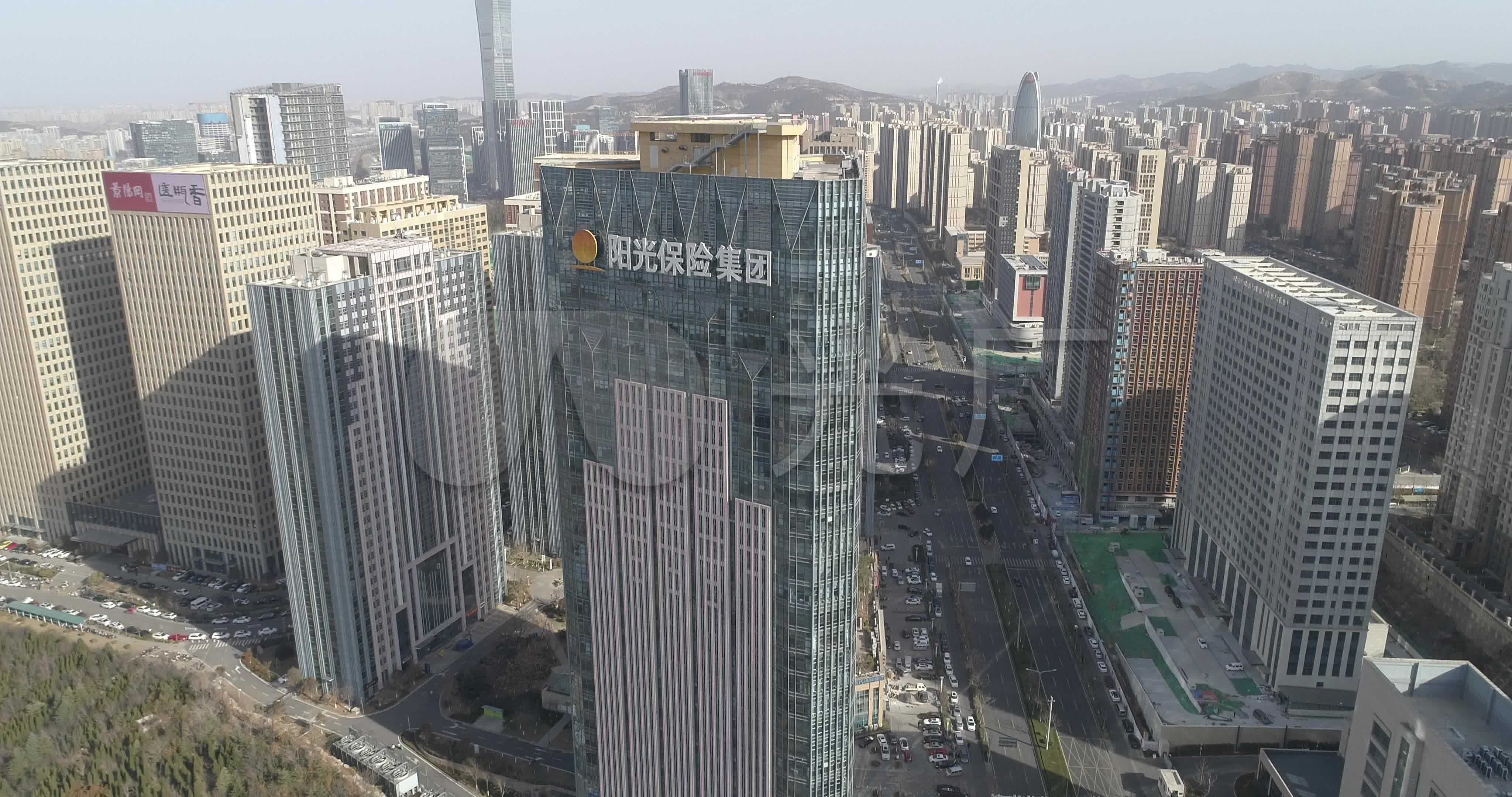 4k-济南阳光保险集团航拍-原素材_4096x2160_高清视频