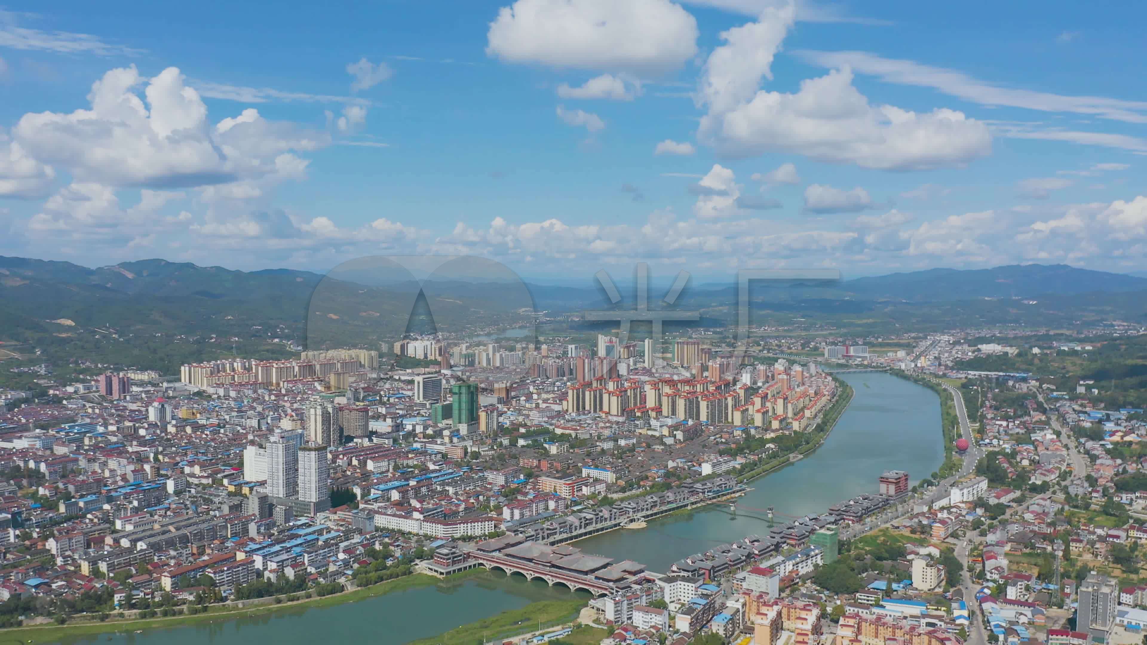4k航拍陕西汉中西乡县城全景