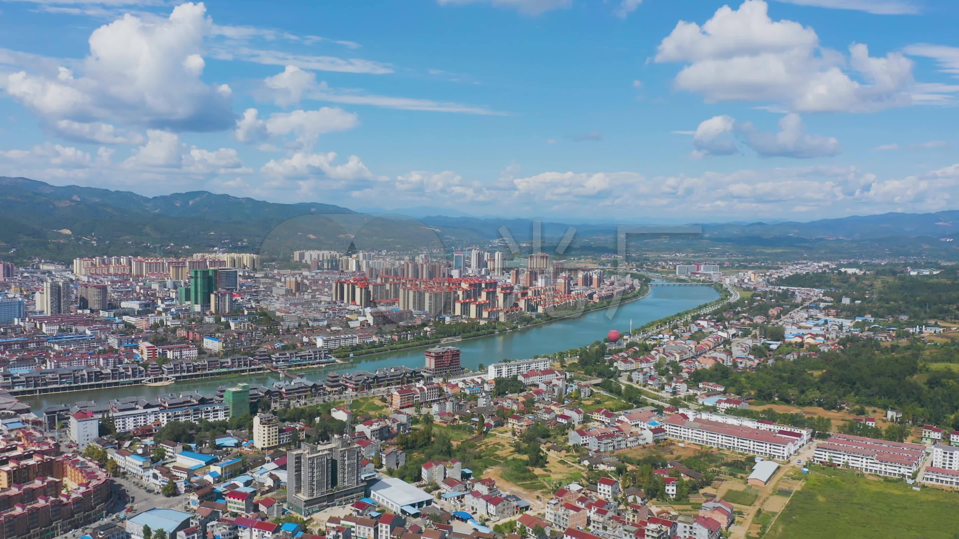 4k航拍陕西汉中西乡县城全景