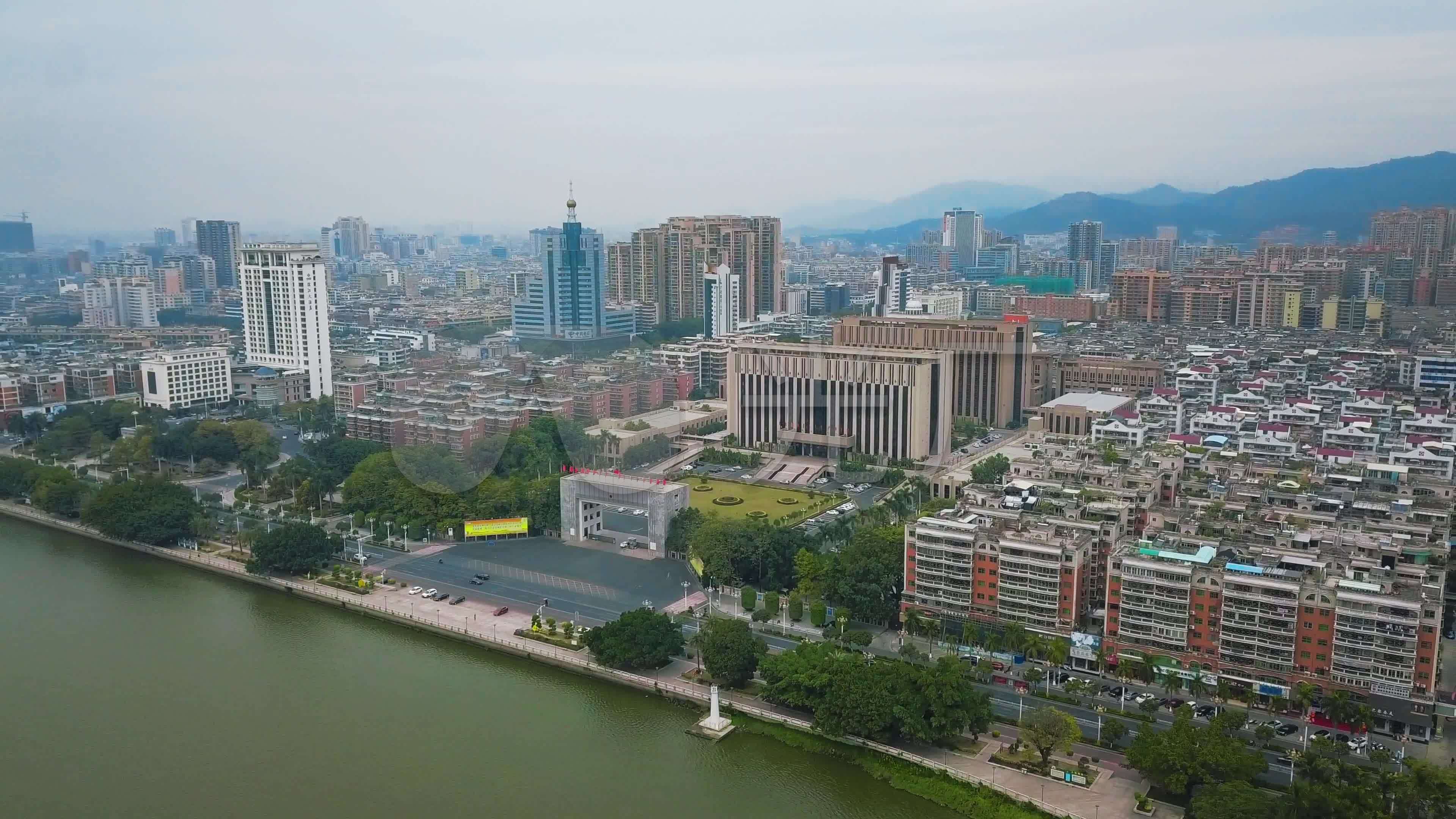【4k】揭阳市政府航拍_3840x2160_高清视频素材下载