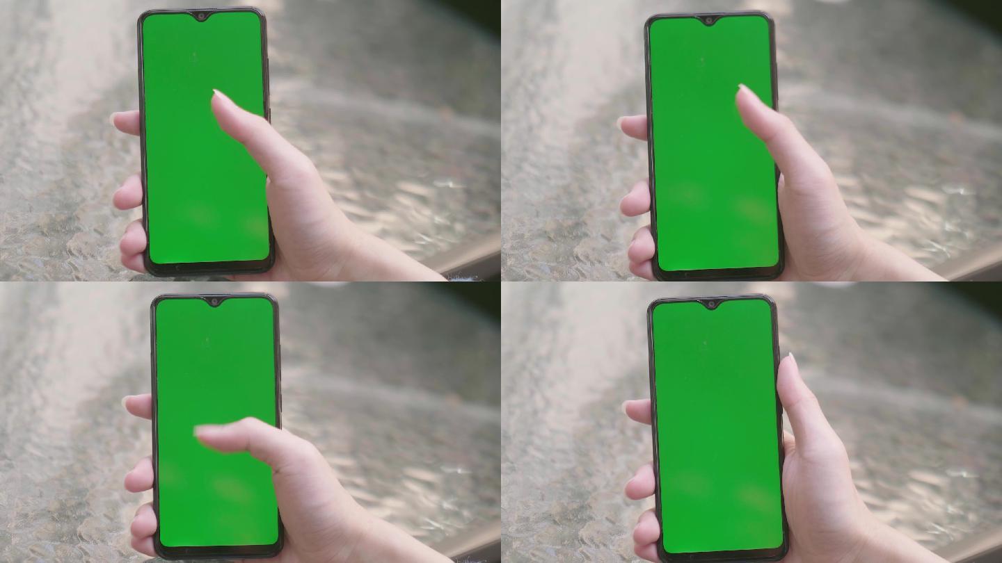 绿幕手机手指操作抠像合成素材