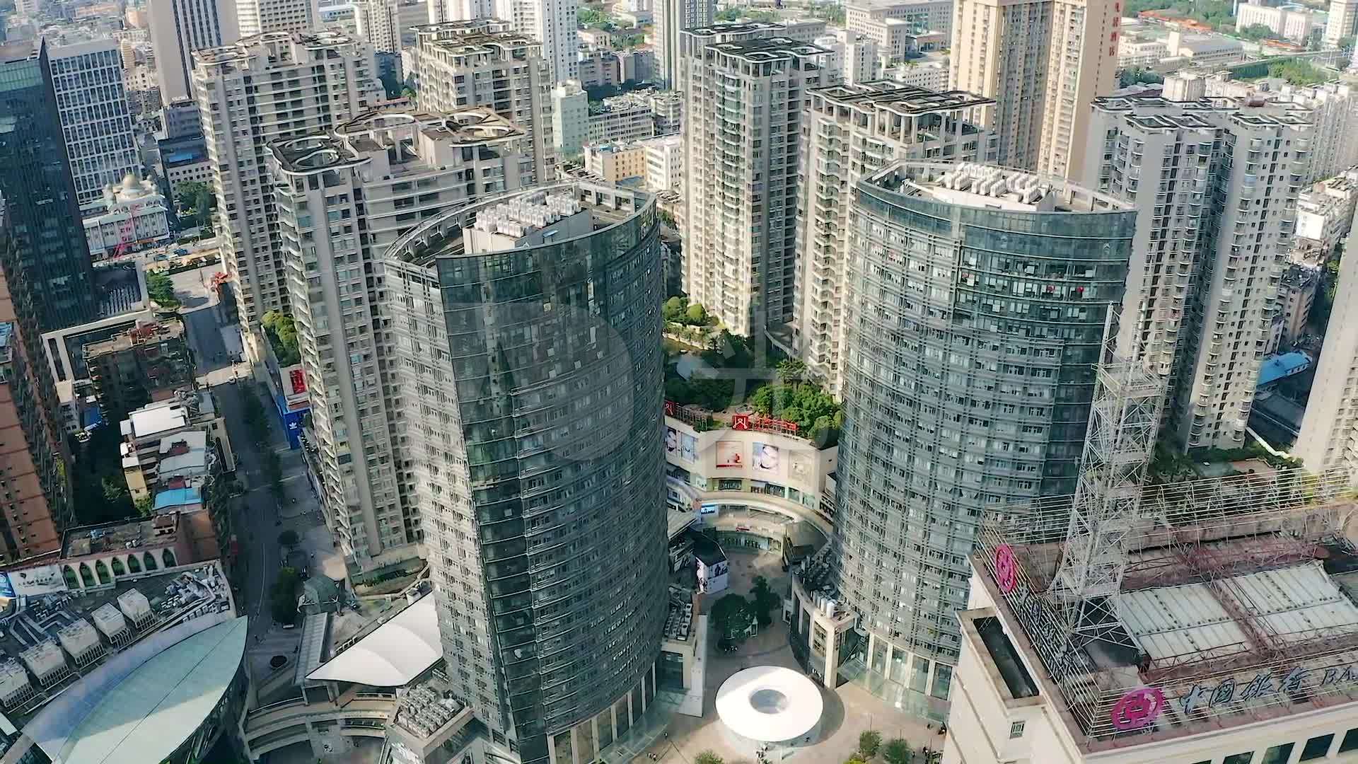 昆明顺城购物中心航拍大气城市素材_1920x1080_高清视频素材下载(编号