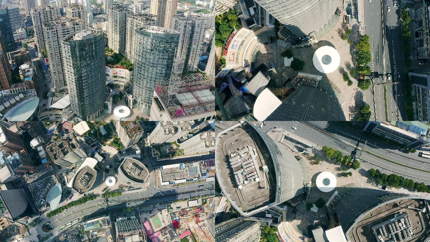 昆明顺城购物中心航拍大气城市素材