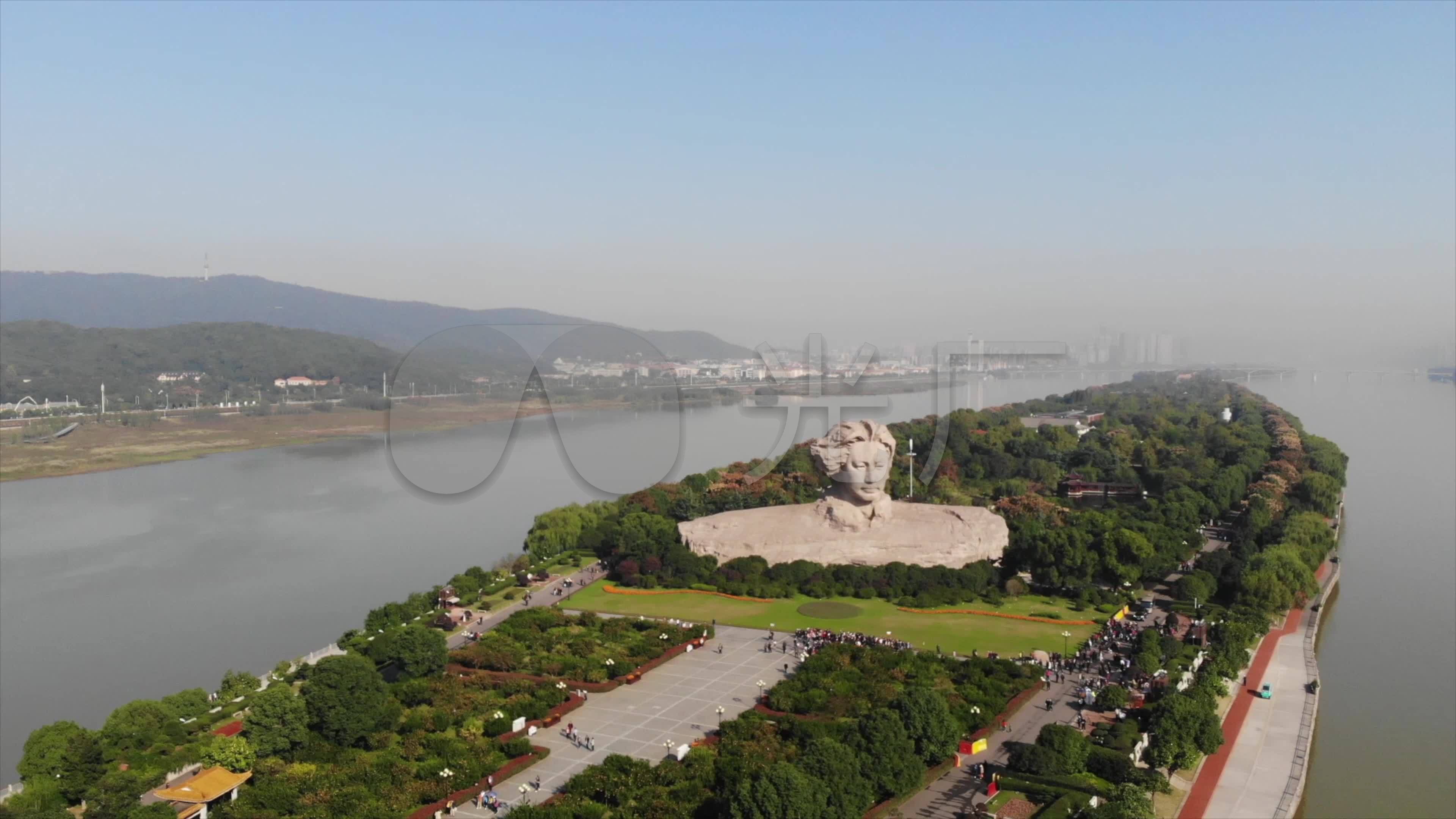湖南长沙橘子洲头4k航拍_3840x2160_高清视频素材下载(编号:5483544)