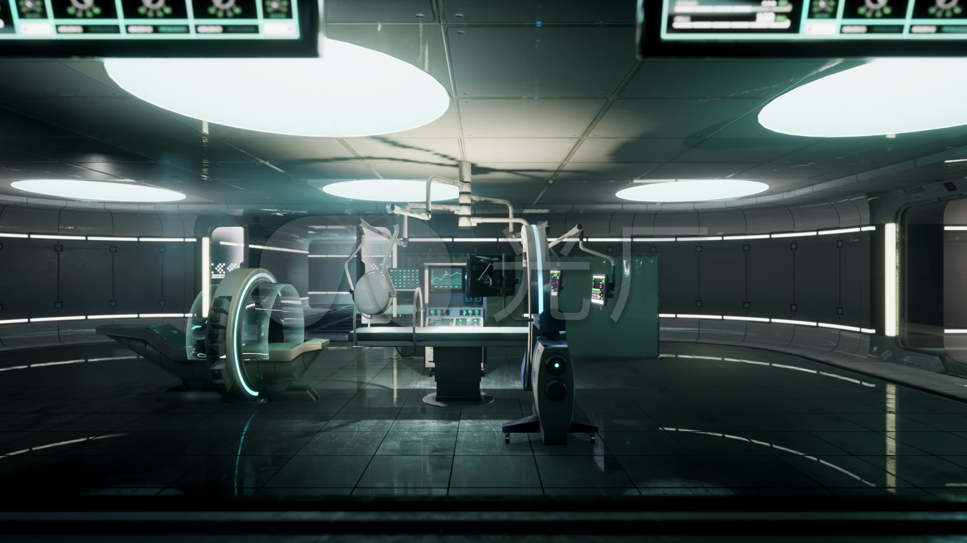 原创制作科技感科幻风医院内部场景_3840x2160_高清