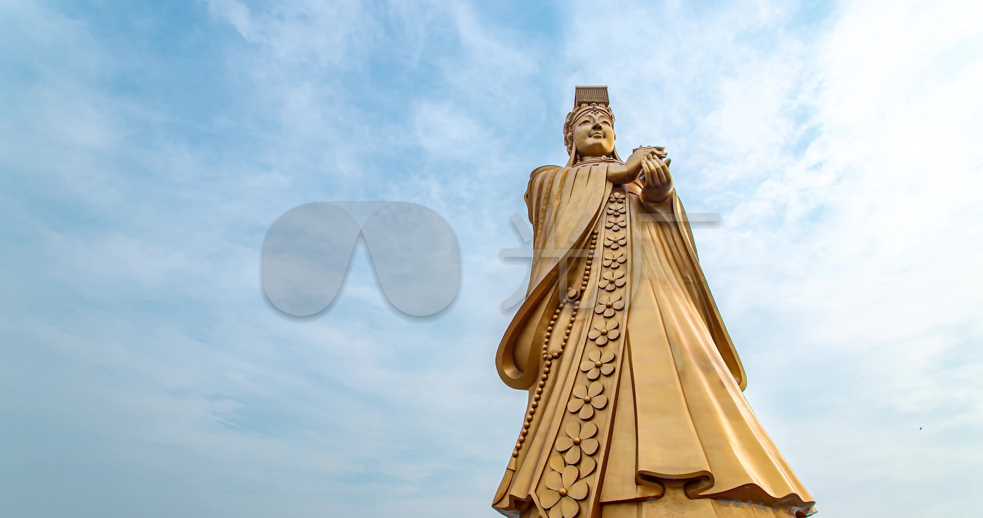 青岛市小麦岛妈祖雕像_4096x2160_高清视频素材下载