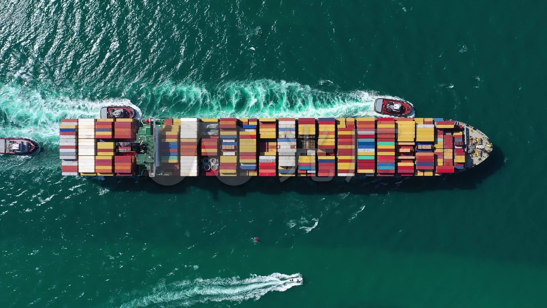 海上大型集装箱货轮货船航行视频_1920x1080_高清视频素材下载(编号