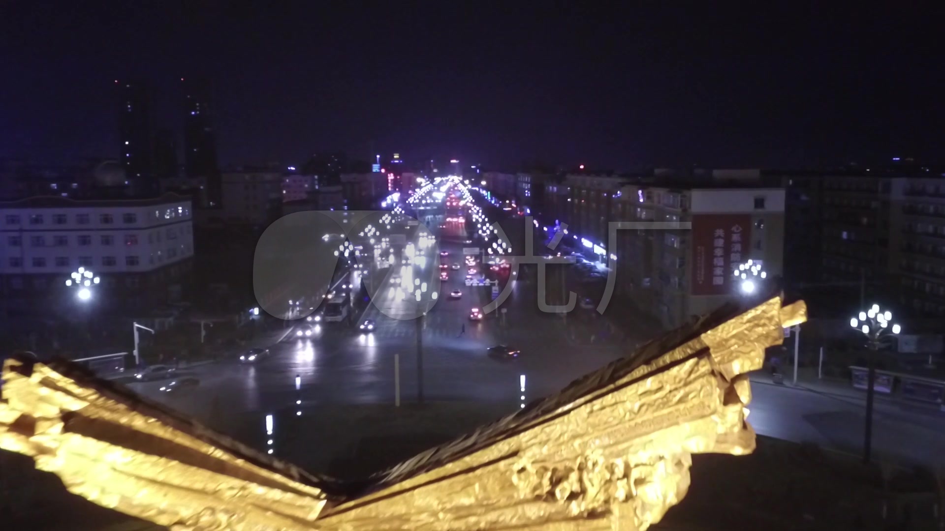 吉林省四平市夜景航拍