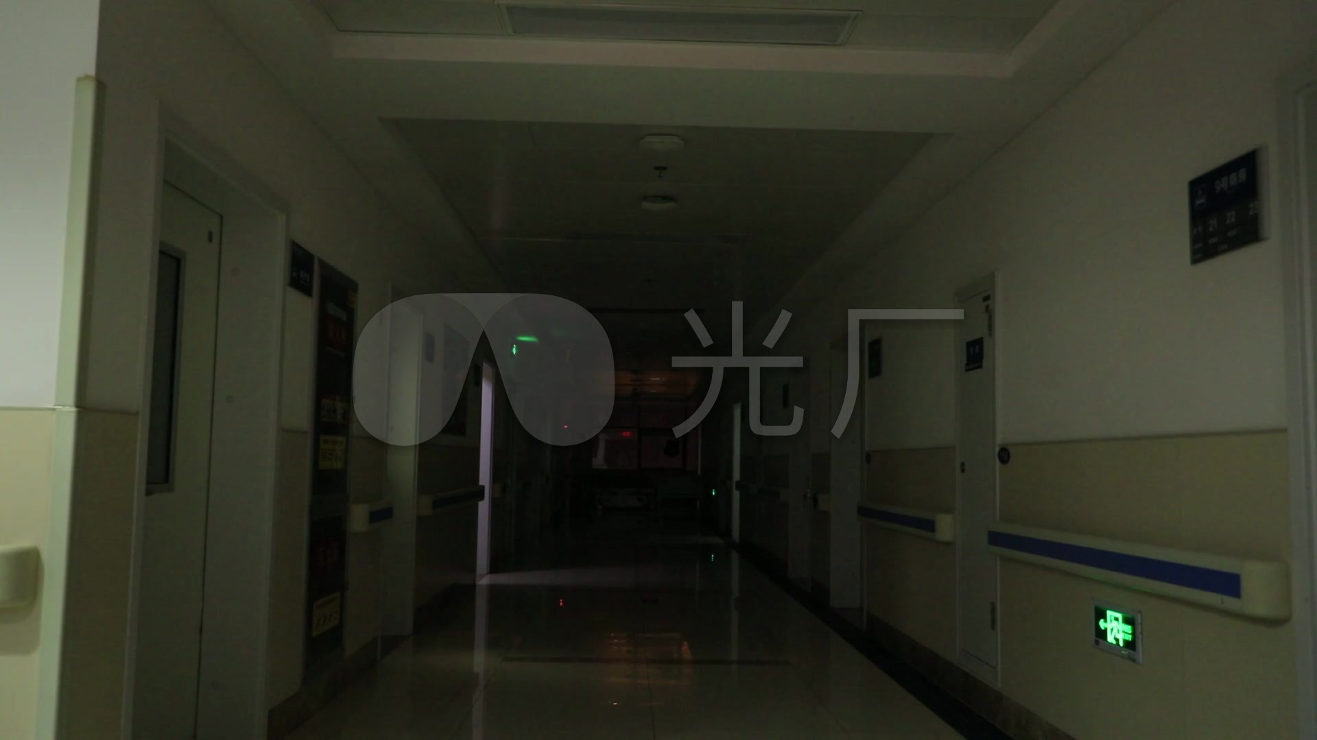 医院晚上走廊熄灯休息病房_1920x1080_高清视频素材下载(编号:5505152