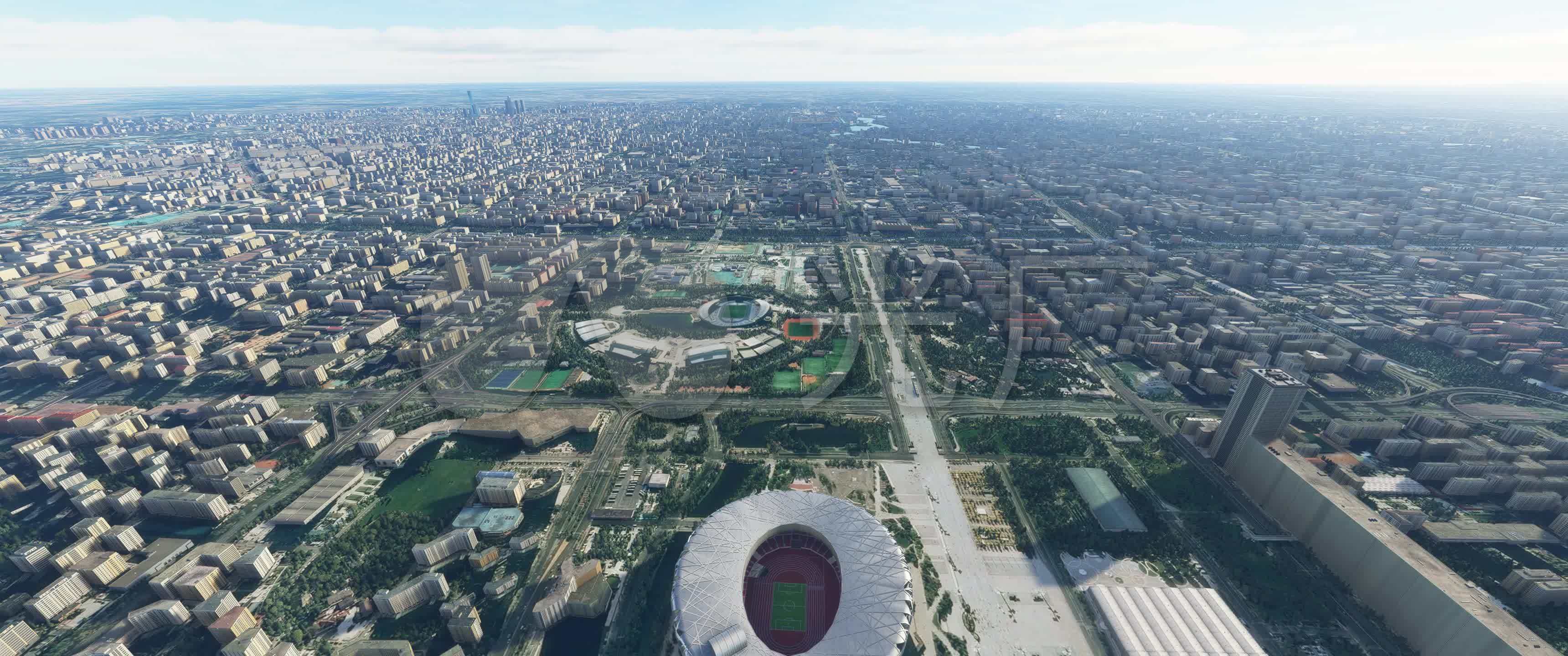 4k超高清俯瞰北京鸟瞰北京航拍鸟巢_视频素材包下载