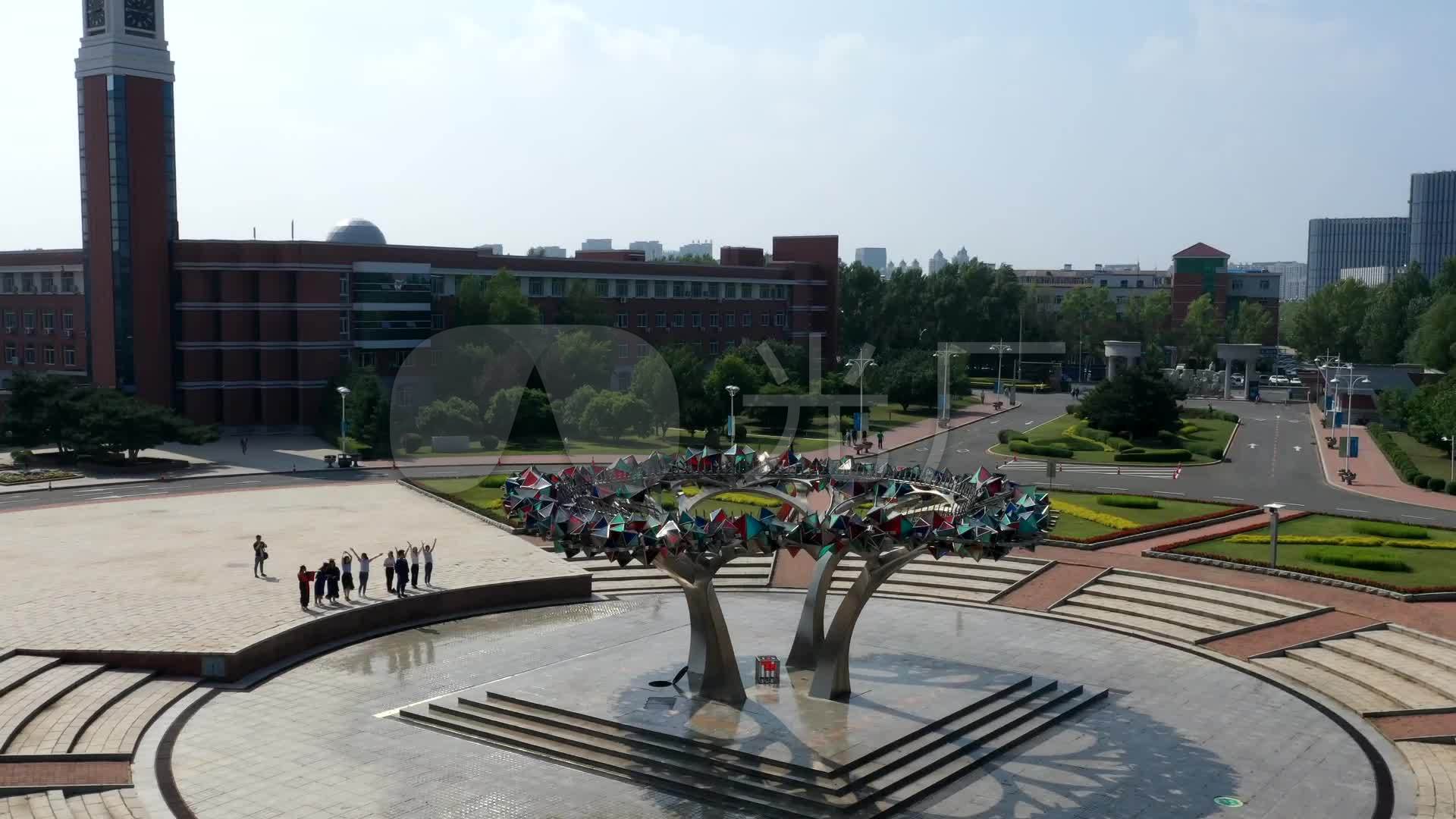东北师范大学音乐喷泉航拍延时_1920x1080_高清视频
