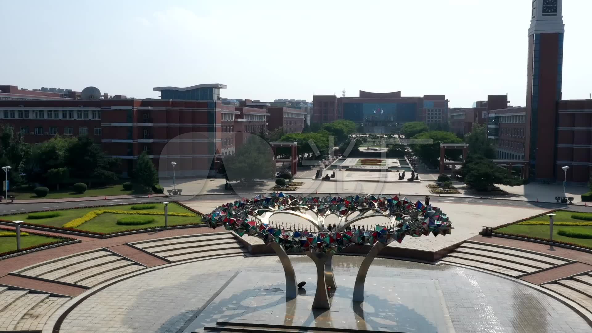 东北师范大学音乐喷泉航拍延时_1920x1080_高清视频