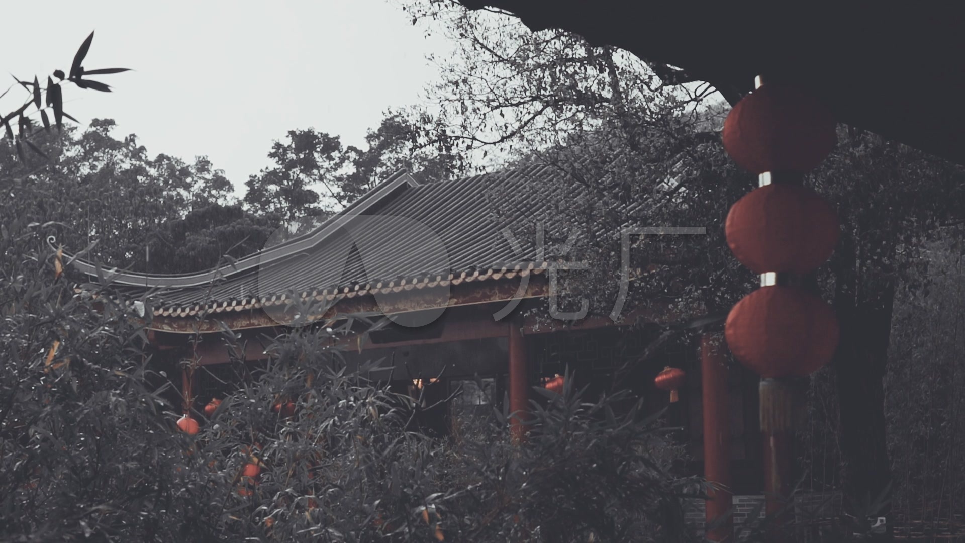 古风烟雨江南园林