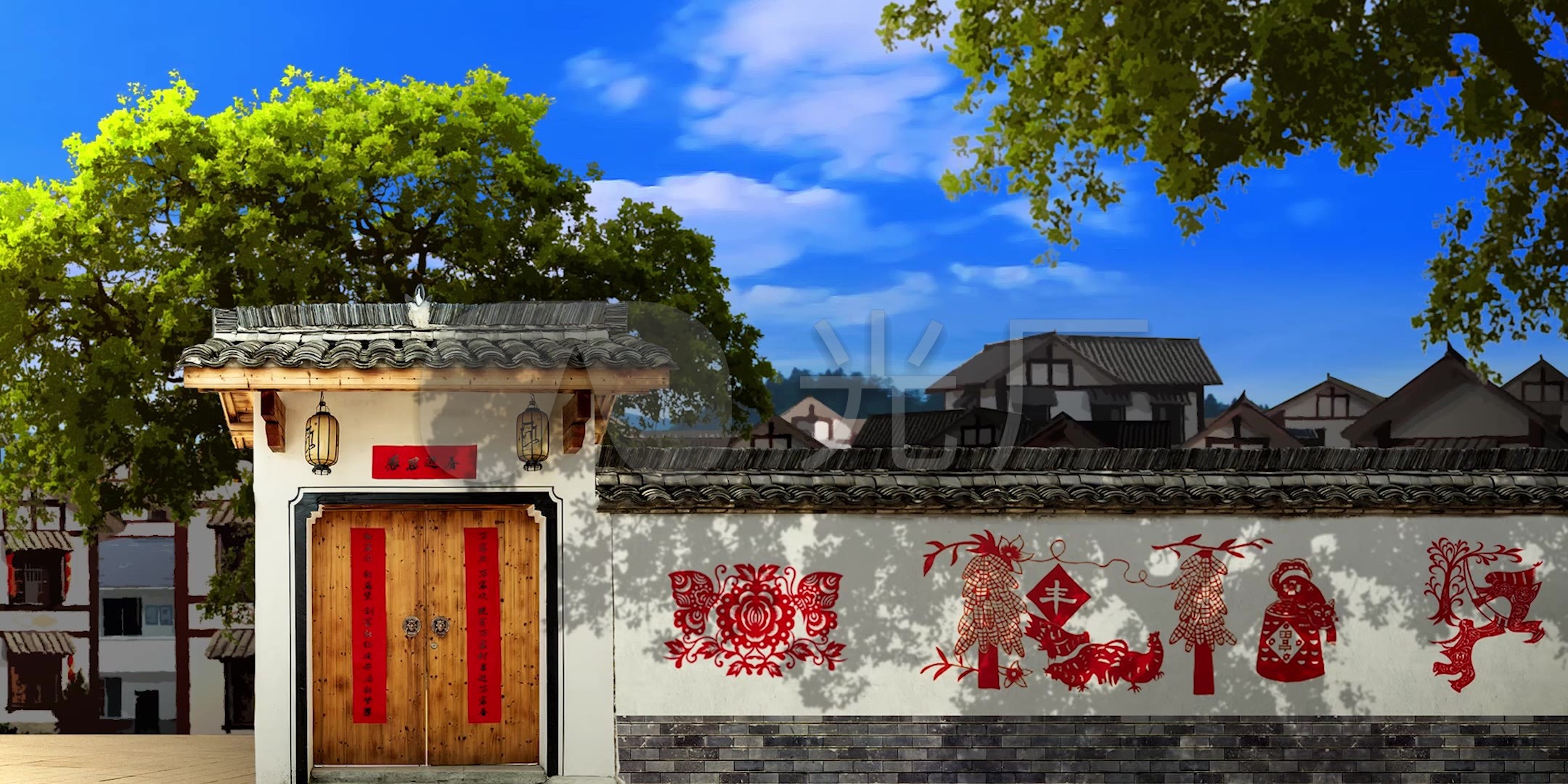 新农村建设舞台背景led_2160x1080_高清视频素材下载(编号:5530447)