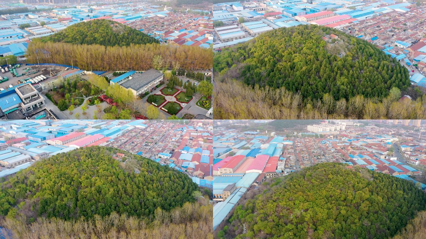4k航拍初春济南齐烟九点之粟山