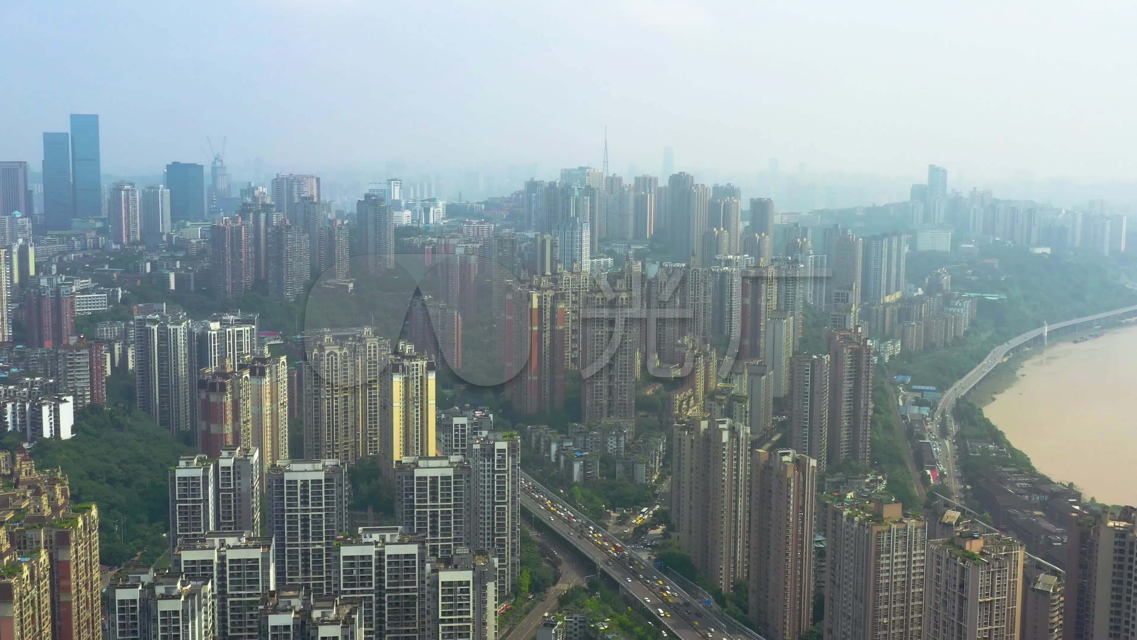 4k航拍中国重庆沙坪坝嘉陵江城市_3840x2160_高清视频