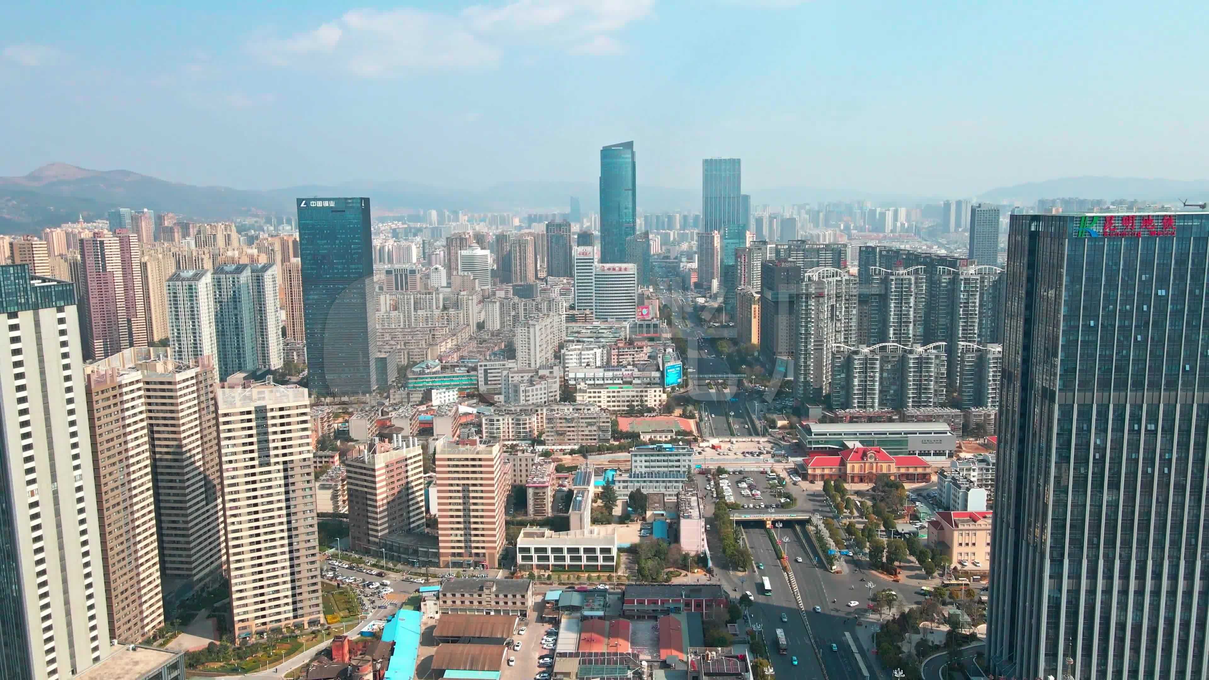 【原创4k】昆明盘龙区航拍_3840x2160_高清视频素材下载(编号:5552387
