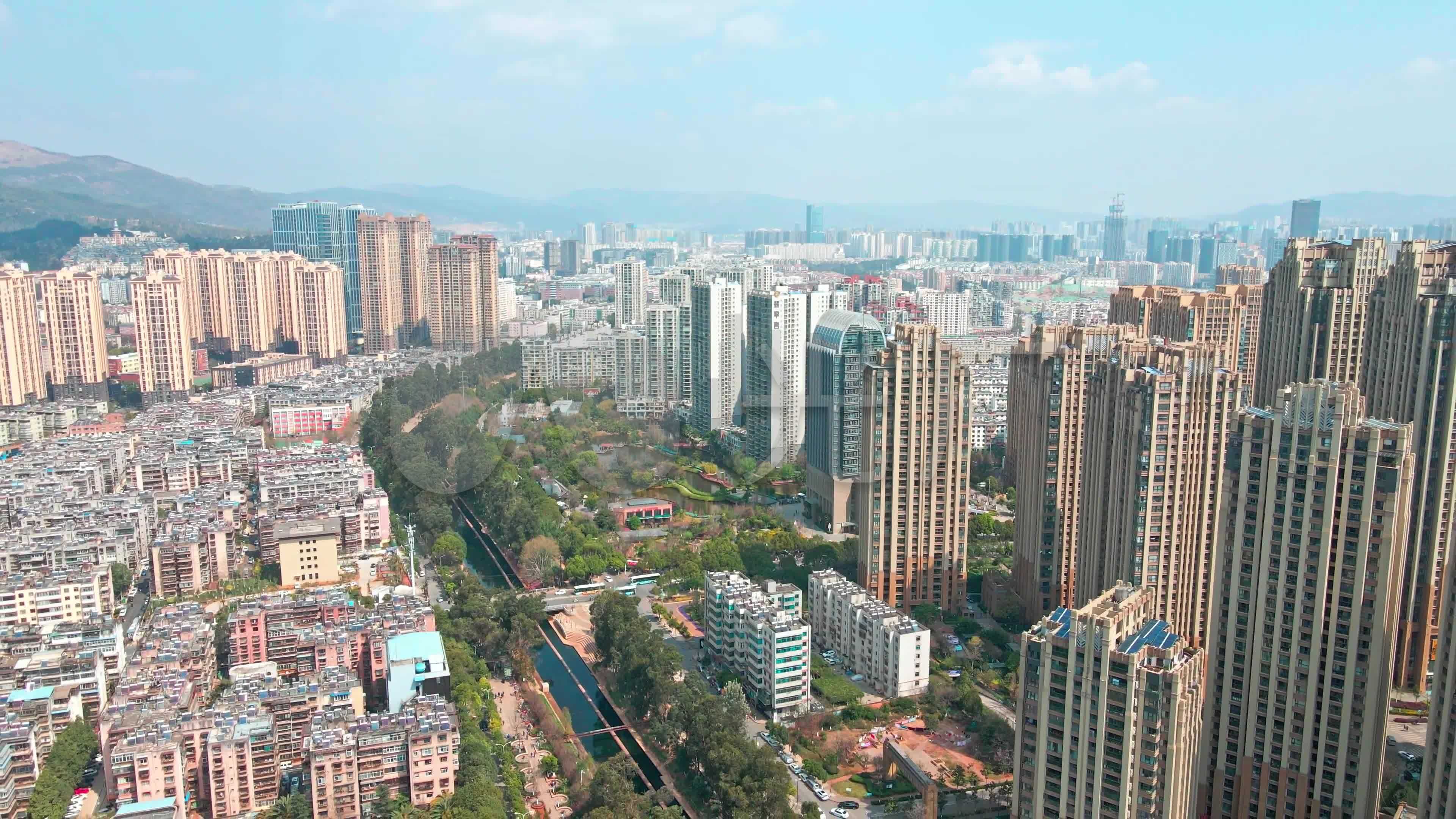 【原创4k】昆明盘龙区航拍_3840x2160_高清视频素材下载(编号:5552387