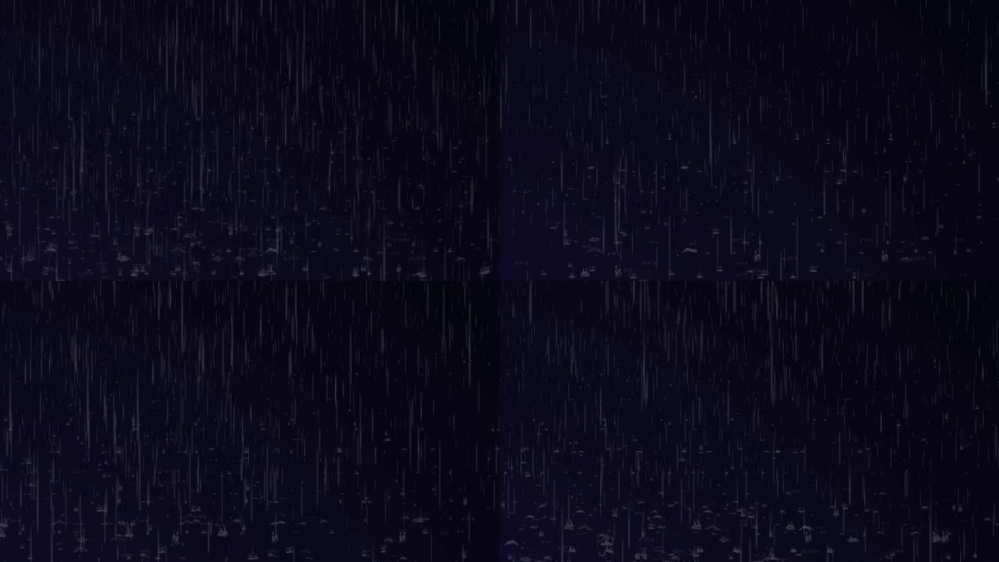 黑色背景中雨滴落下 泛起涟漪