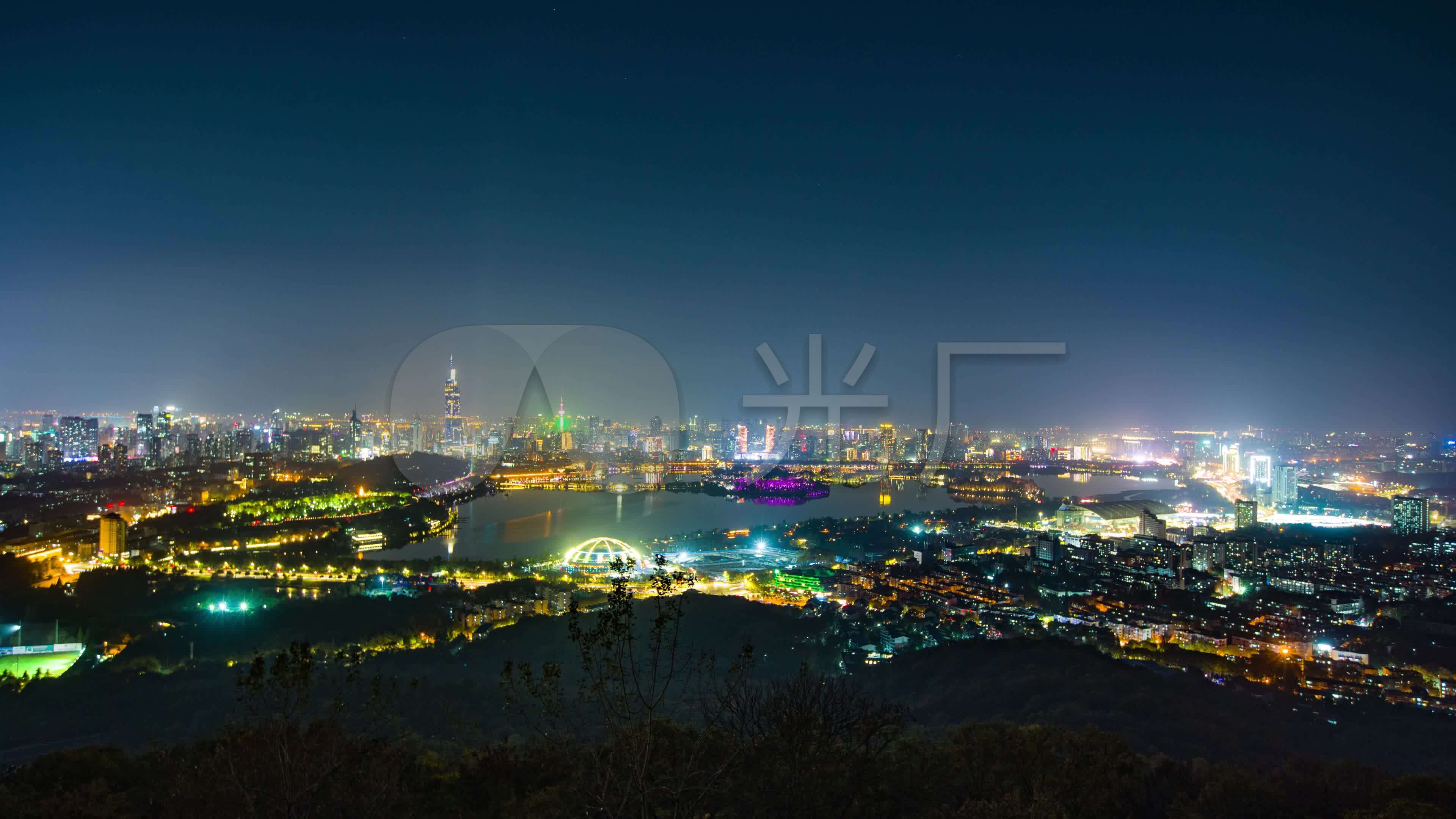 南京夜景-紫金山-玄武湖-夜景