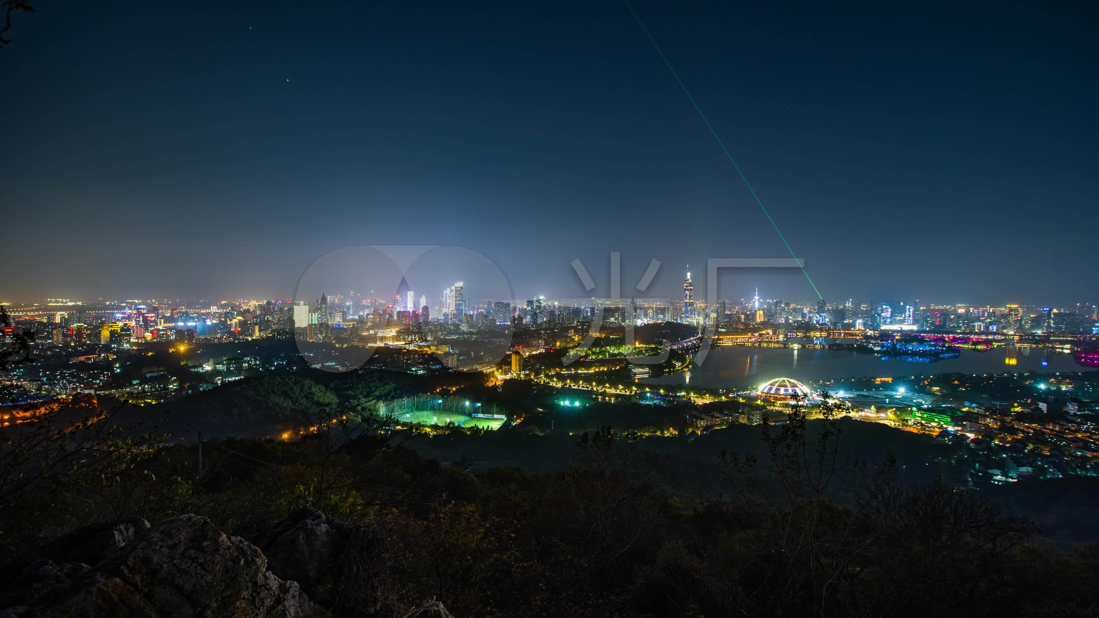 南京紫金山夜景-南京夜景大全景_3840x2160_高清视频