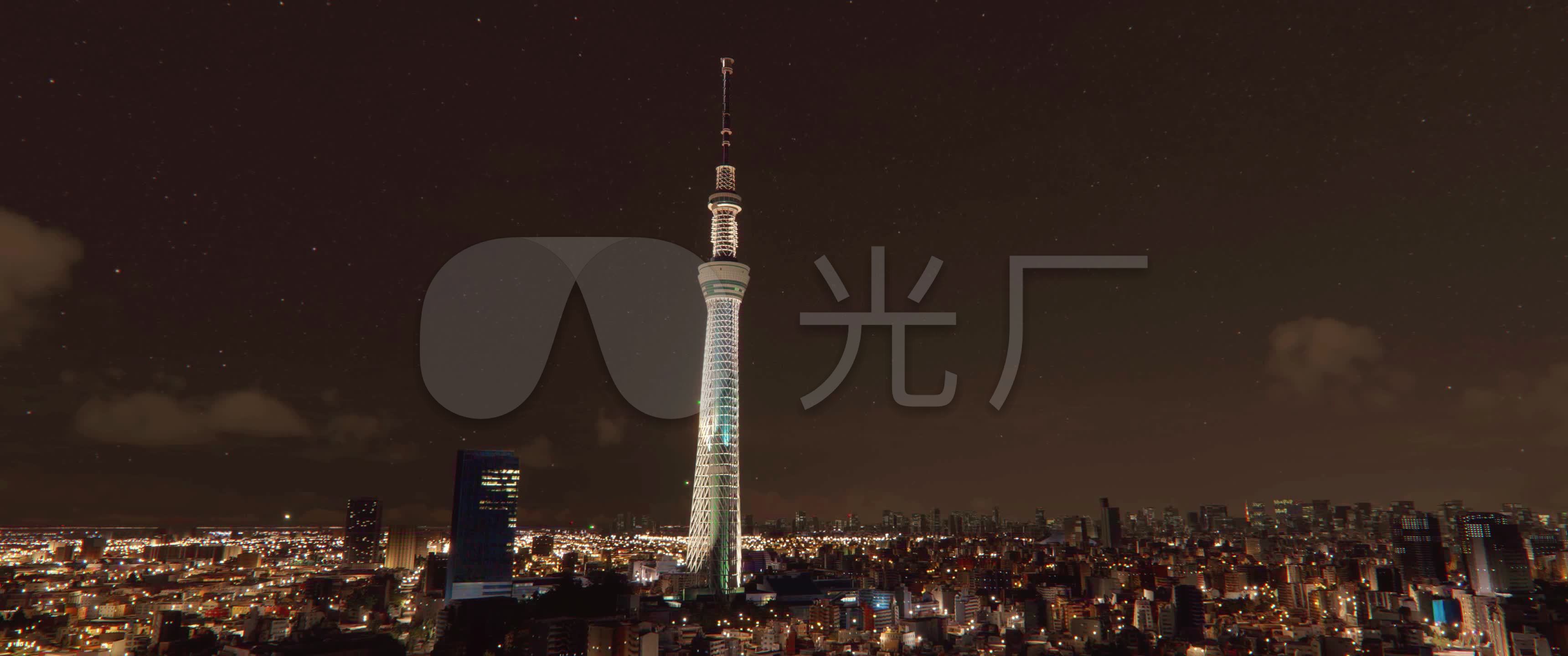 4k日本东京夜景航拍