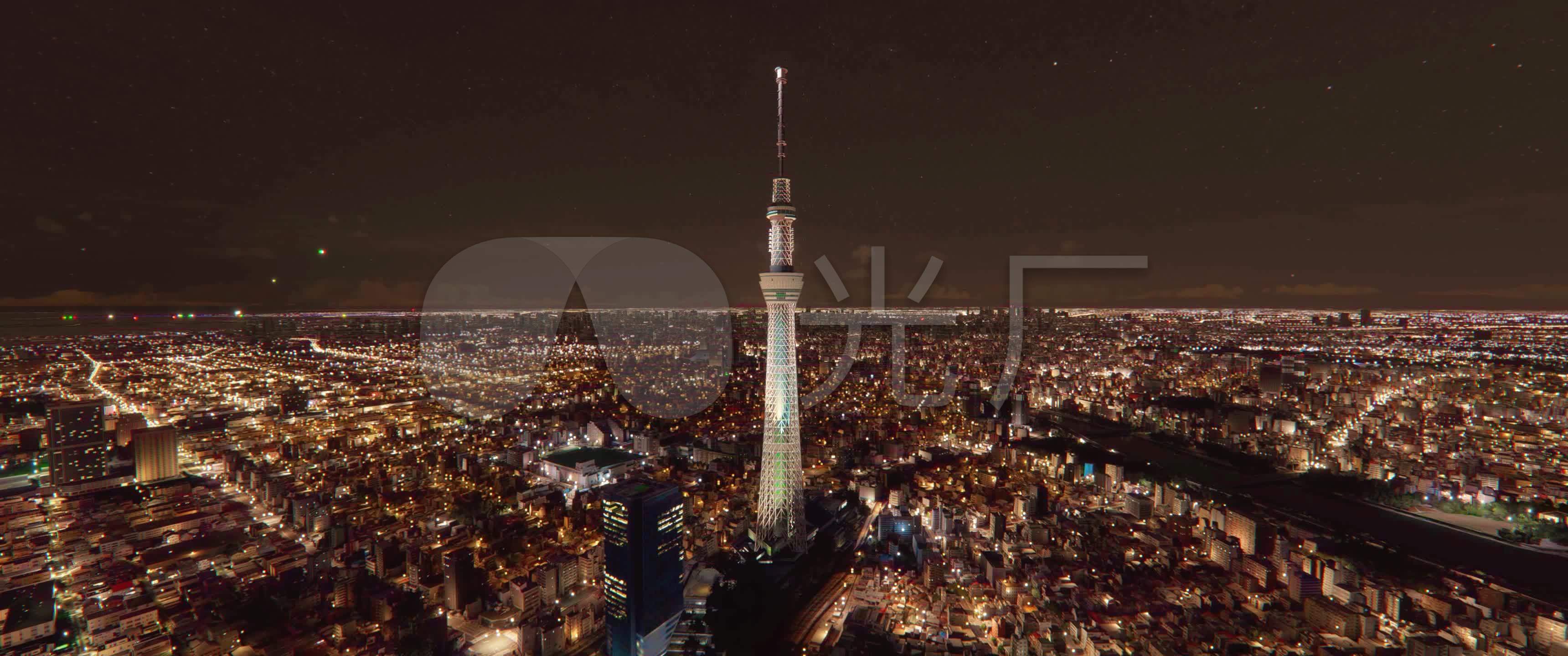 4k日本东京夜景航拍