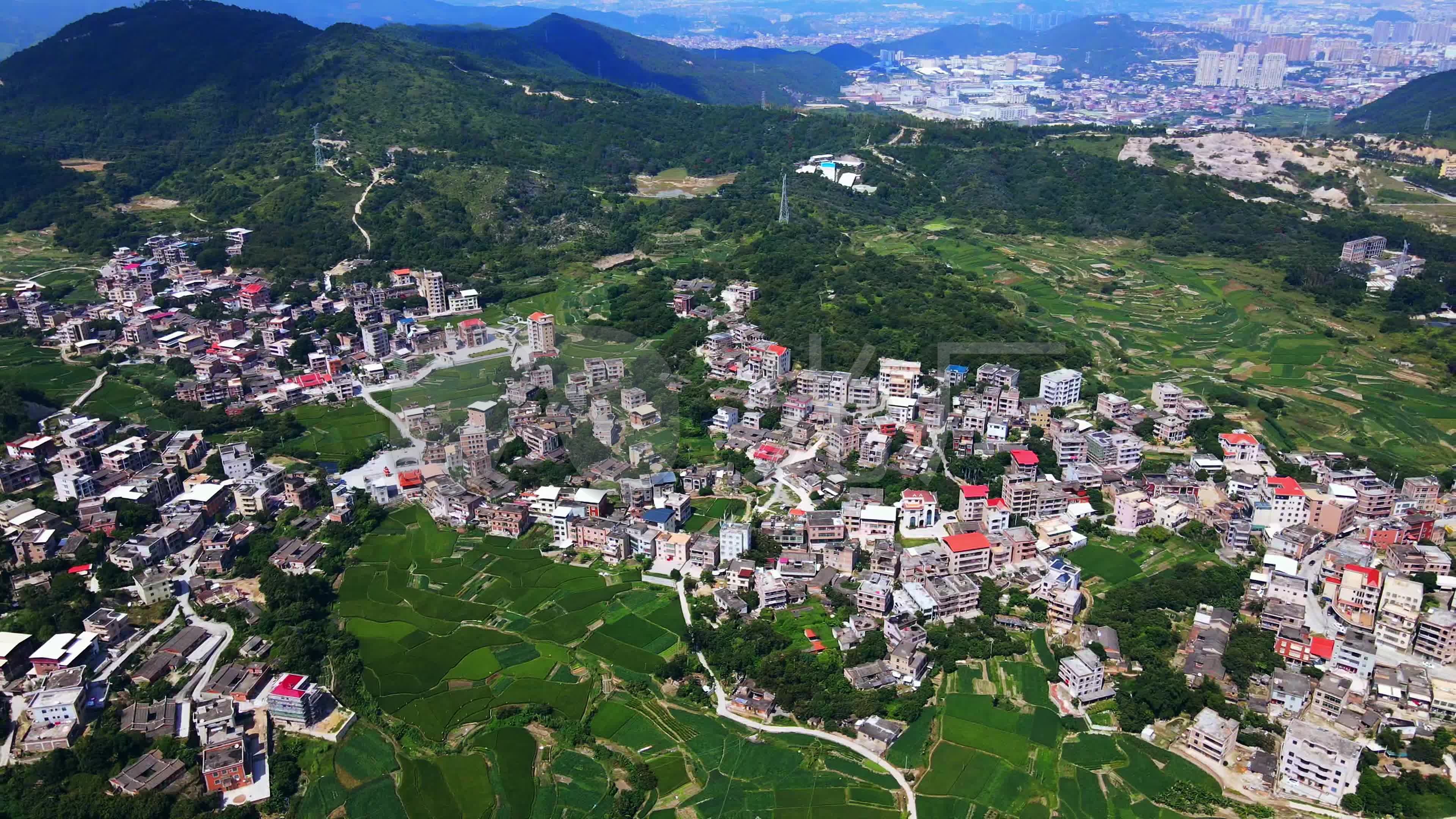 福建南安溪美宣化村航拍素材02