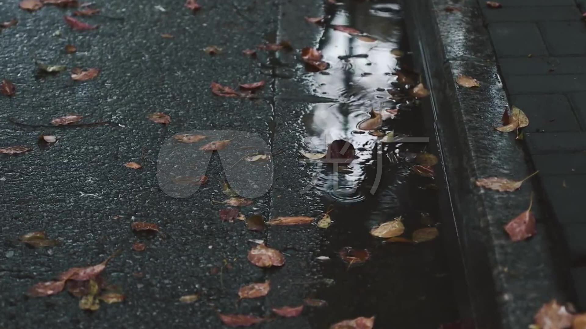 夜晚下雨天孤独漫步镜头