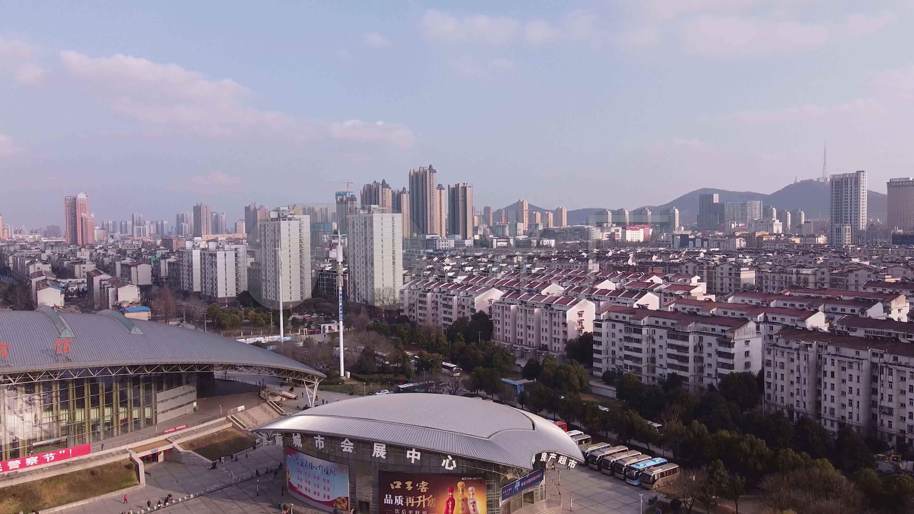安徽淮南地标航拍素材淮南市城市_3840x2160_高清视频素材下载(编号