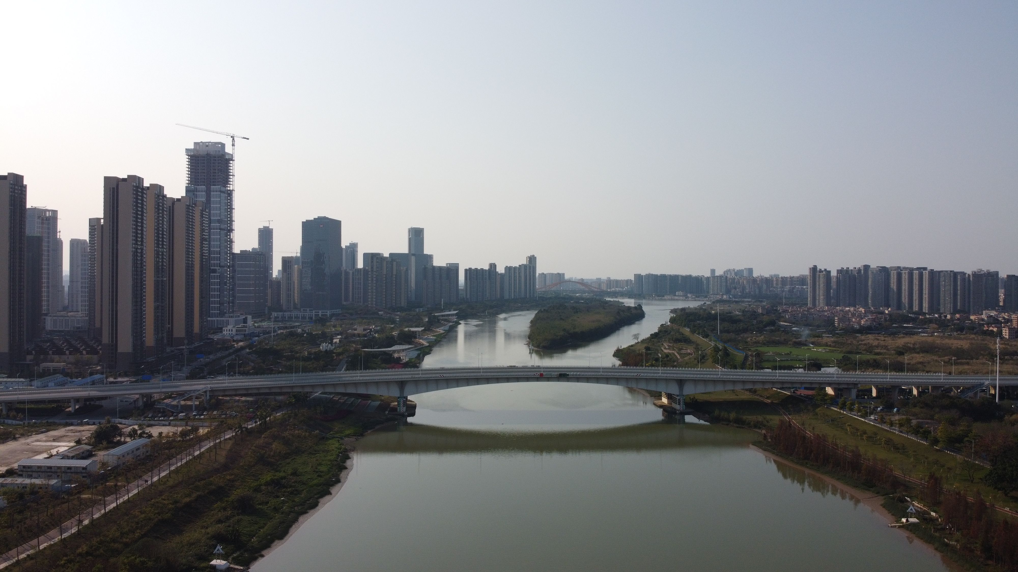 佛山东平水道东平桥华阳桥至龙舟大湾区航拍