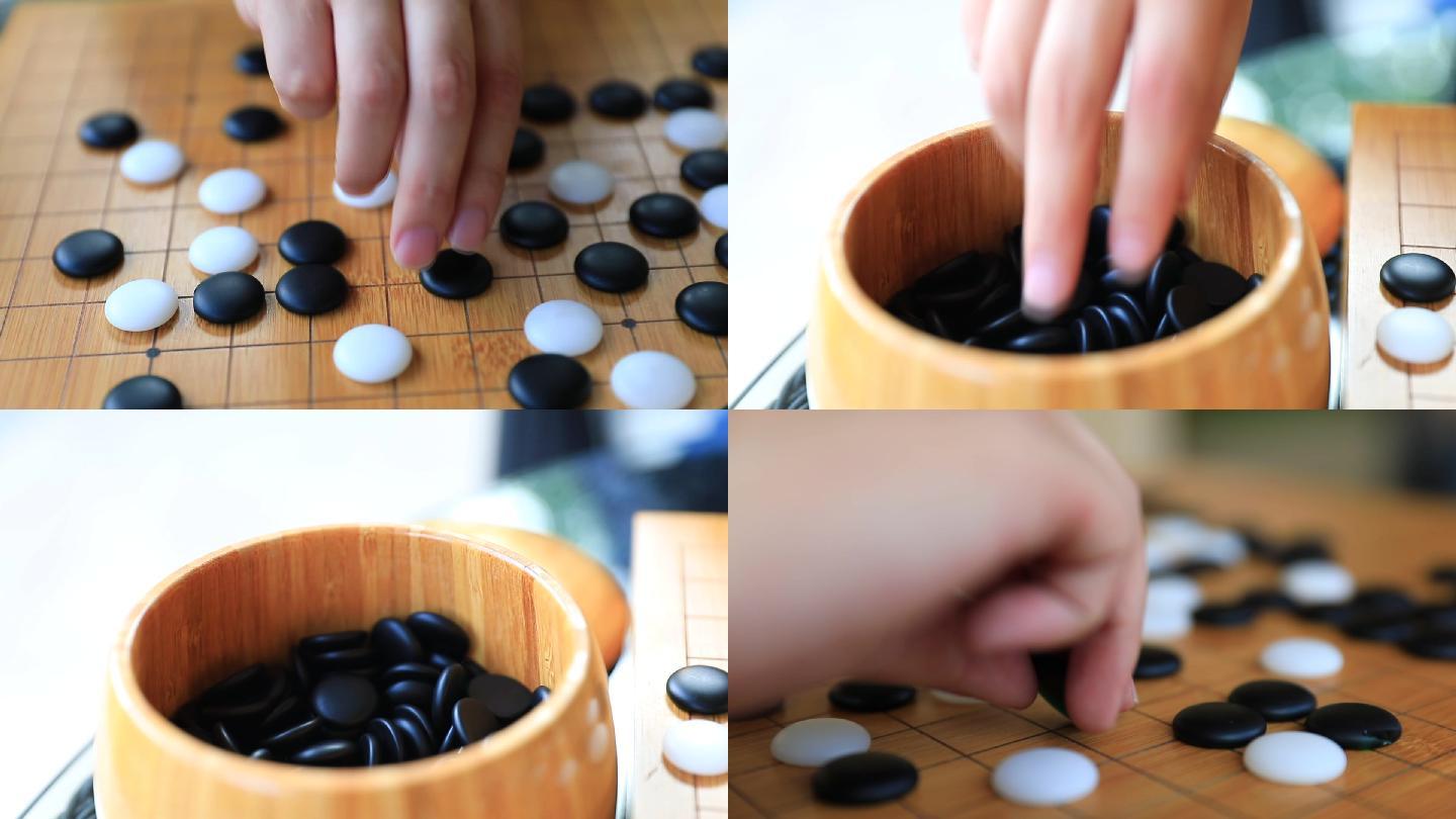 围棋黑白棋下棋落子博弈下围棋_1920x1080_高清视频素材下载(编号