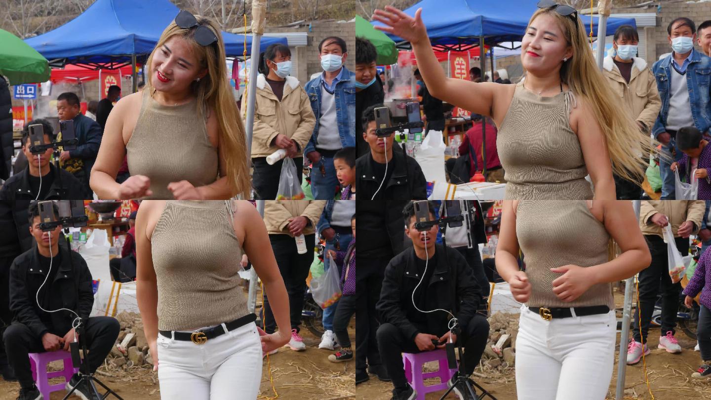 金发美女跳舞扭屁股