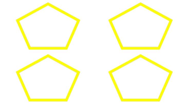 黄色五边形图形图标透明通道
