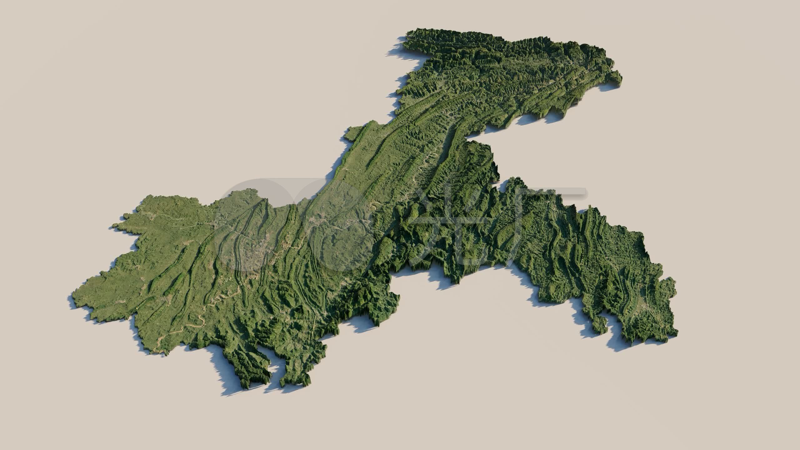 重庆地图重庆鸟瞰地形中国重庆直辖市_2560x1440_高清