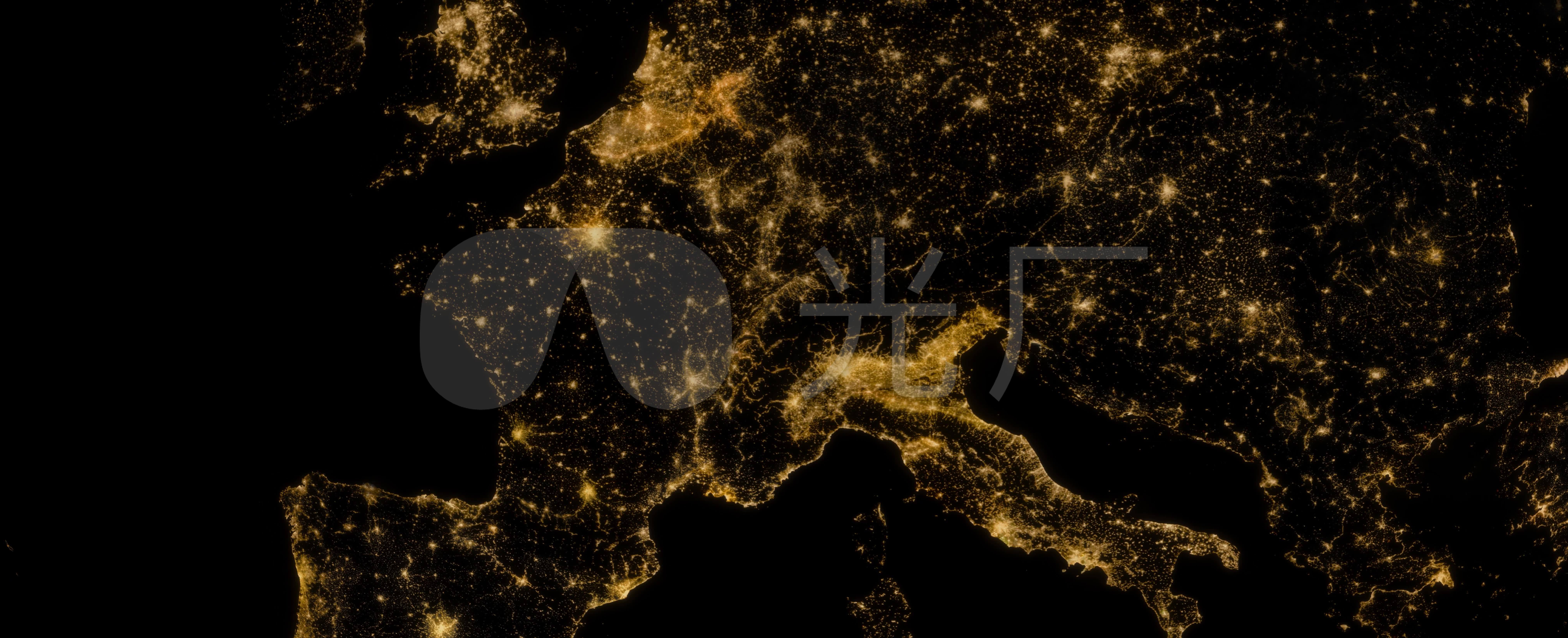 8k60帧地球夜景亚洲欧洲美洲_视频素材包下载(编号:)