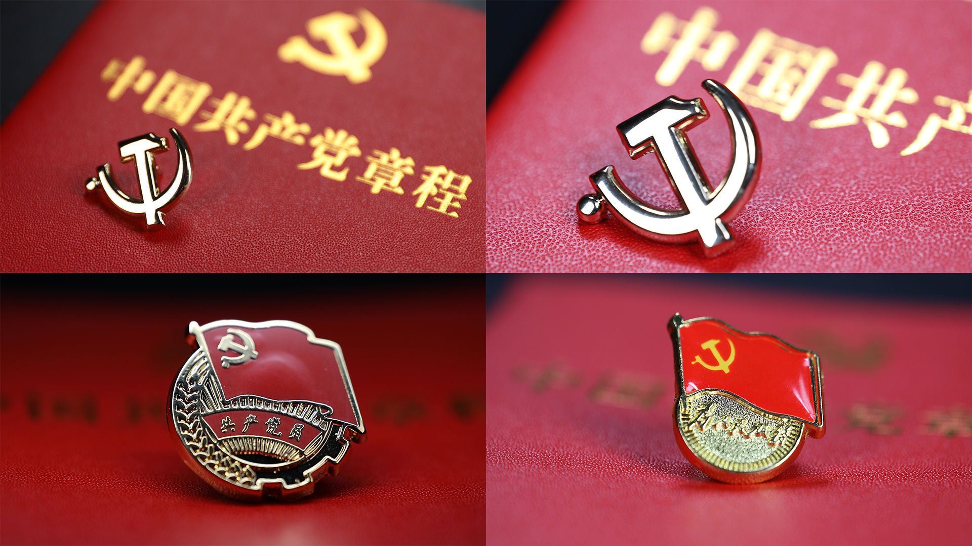【4k视频】建党100周年党徽与党章素材