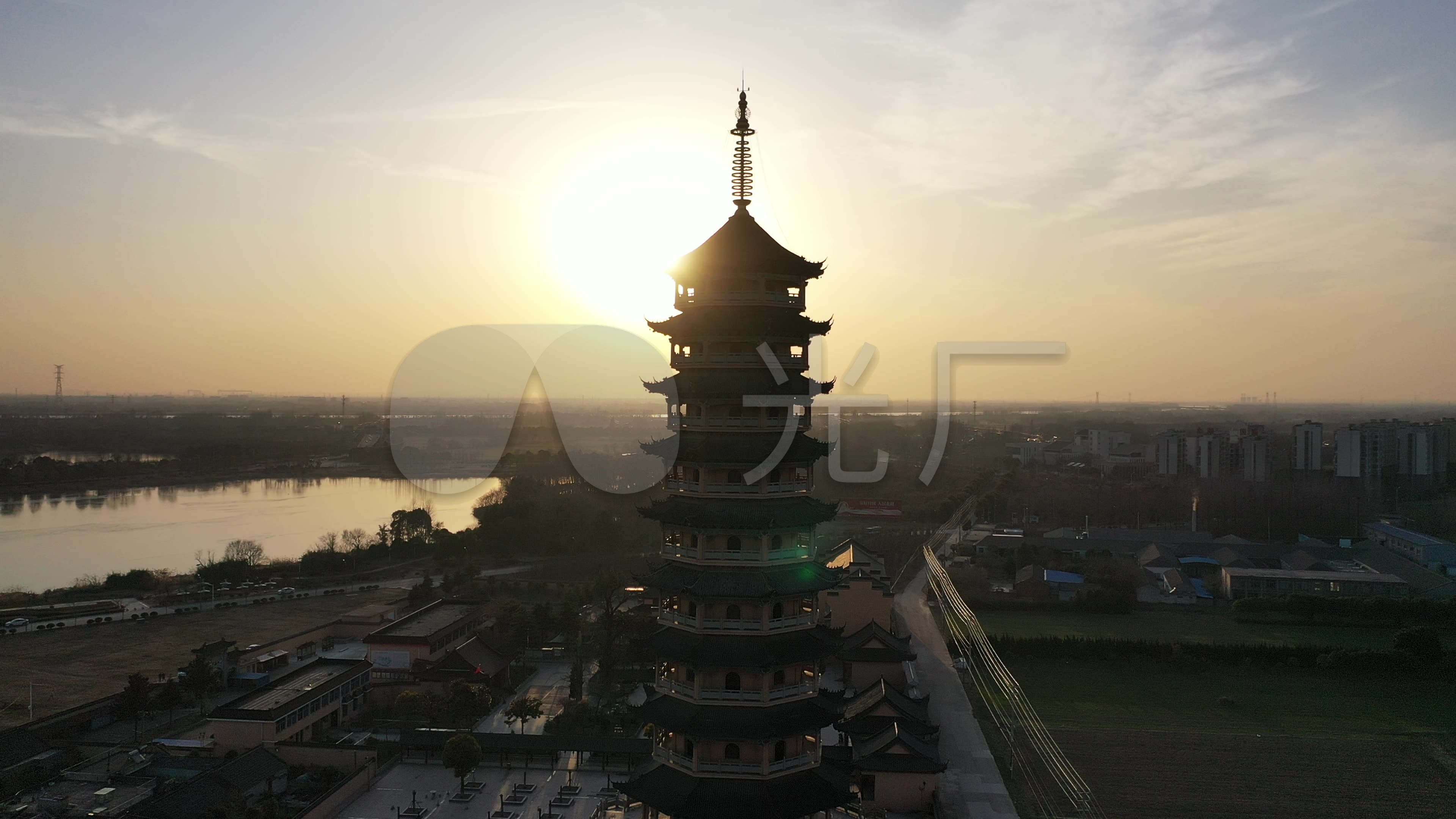 开元塔4k航拍_3840x2160_高清视频素材下载(编号:)