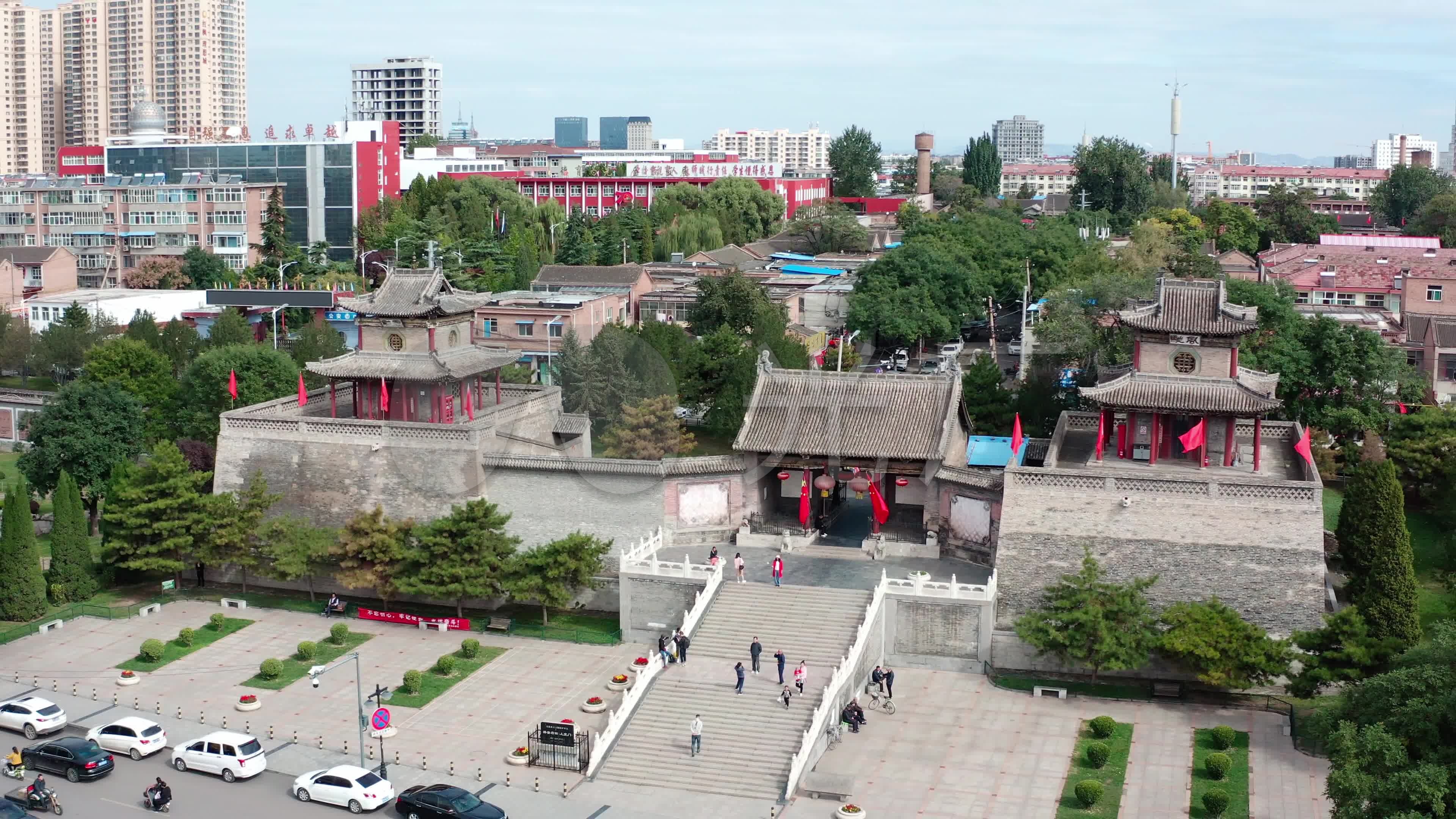 长治上党门航拍_3840x2160_高清视频素材下载(编号:5618882)_实拍视频