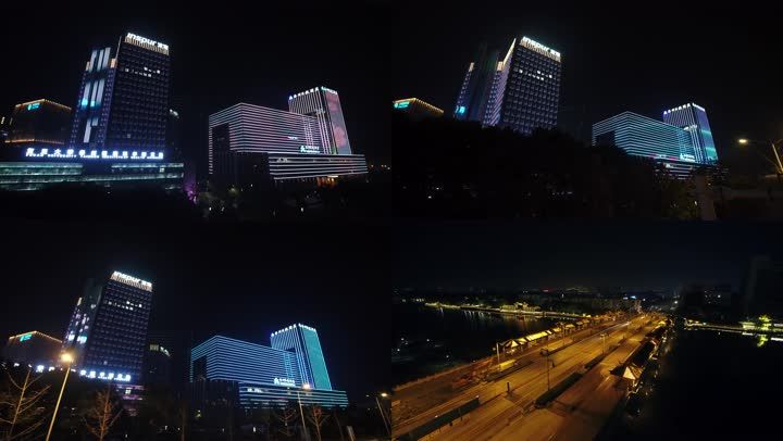 江苏泰州城市道路景观夜景